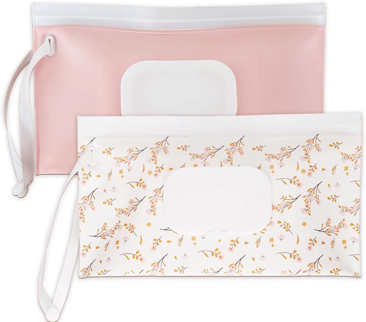 Baby wipes dispenser，portable baby wipes holder for outdoor, Refillable baby wipes container, on the go wet wipe pouch for travel, resuable wipes dispenser for hiking (pink)
