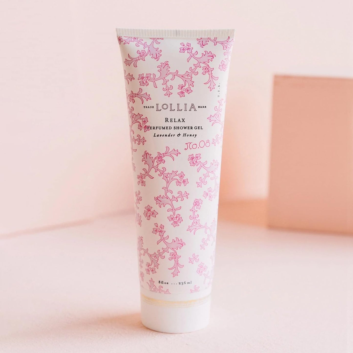 LOLLIA Relax Shower Gel, 8 fl. oz. – Lavender & Honey – Scented Shower Gel, Shea Butter Body Wash, Bath Wash for Women, Moisturizing Body Wash