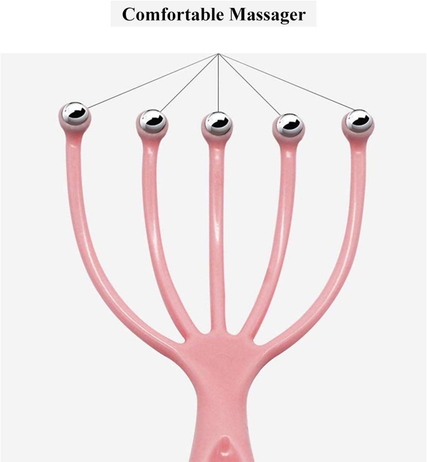 Angzhili Head Massager,Protable Hand Held SPA Scalp Massager for Stress Relax,Gentle Massage Comb Massager,Comfortable Handheld Claw Scalp Massager (Pink)