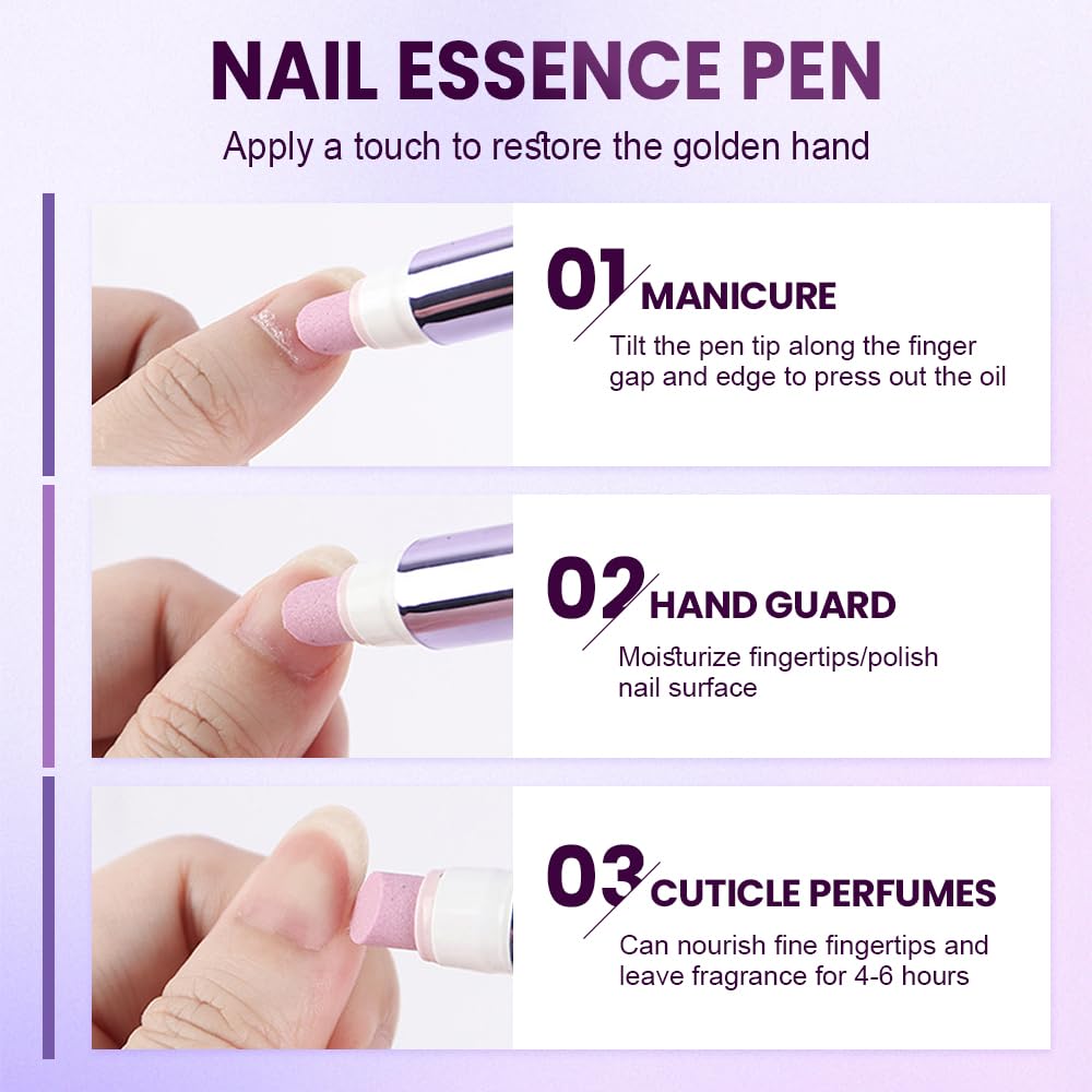 2-in-1 Cuticle Oil Pen & Pusher with Ceramic Tip – Sassy Tip Cuticle Pusher Pen for Hangnails & Dry Nails, Nourishing Nail Oil Pen for Cuticle Care & Treatment (2)
