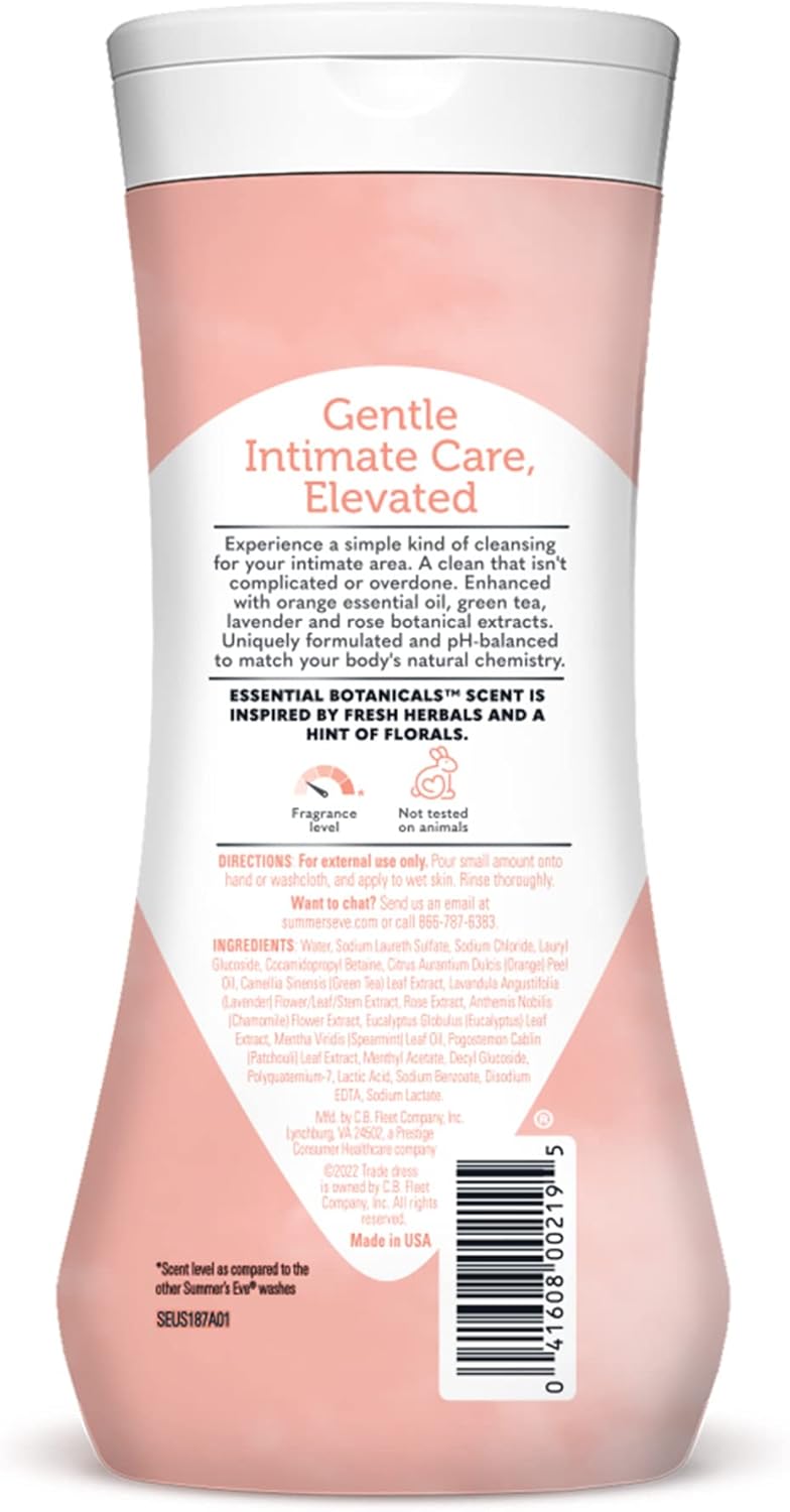 Summer's Eve Essential Botanicals Feminine Wash, Essential Oils and Botanical Extracts, 15 oz