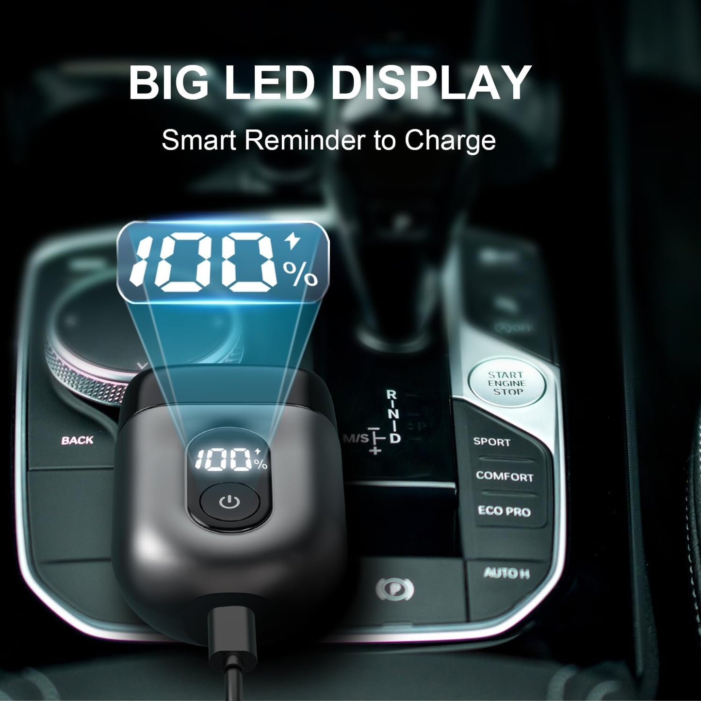 Electric Foil Shavers for Men: Mini Electric Razor with Big LED Display & 3 Floating Blades - IPX7 Waterproof Wet Dry Face Razor, USB Type C (Black Dark)