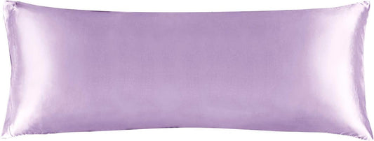 BEDELITE Satin Body Pillow Cover, Super Soft and Cooling Body Pillow Pillowcase for Hair and Skin, Breathable Silky Full Long Pillowcase Cover(20"x54", Lavender)