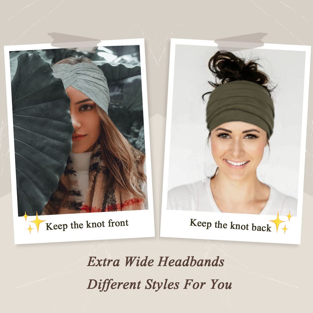 Wide Headbands For Women Extra Large Headband Twisted Knot Head Bands For Women's Hair Band Turban Accessories 6 Pack