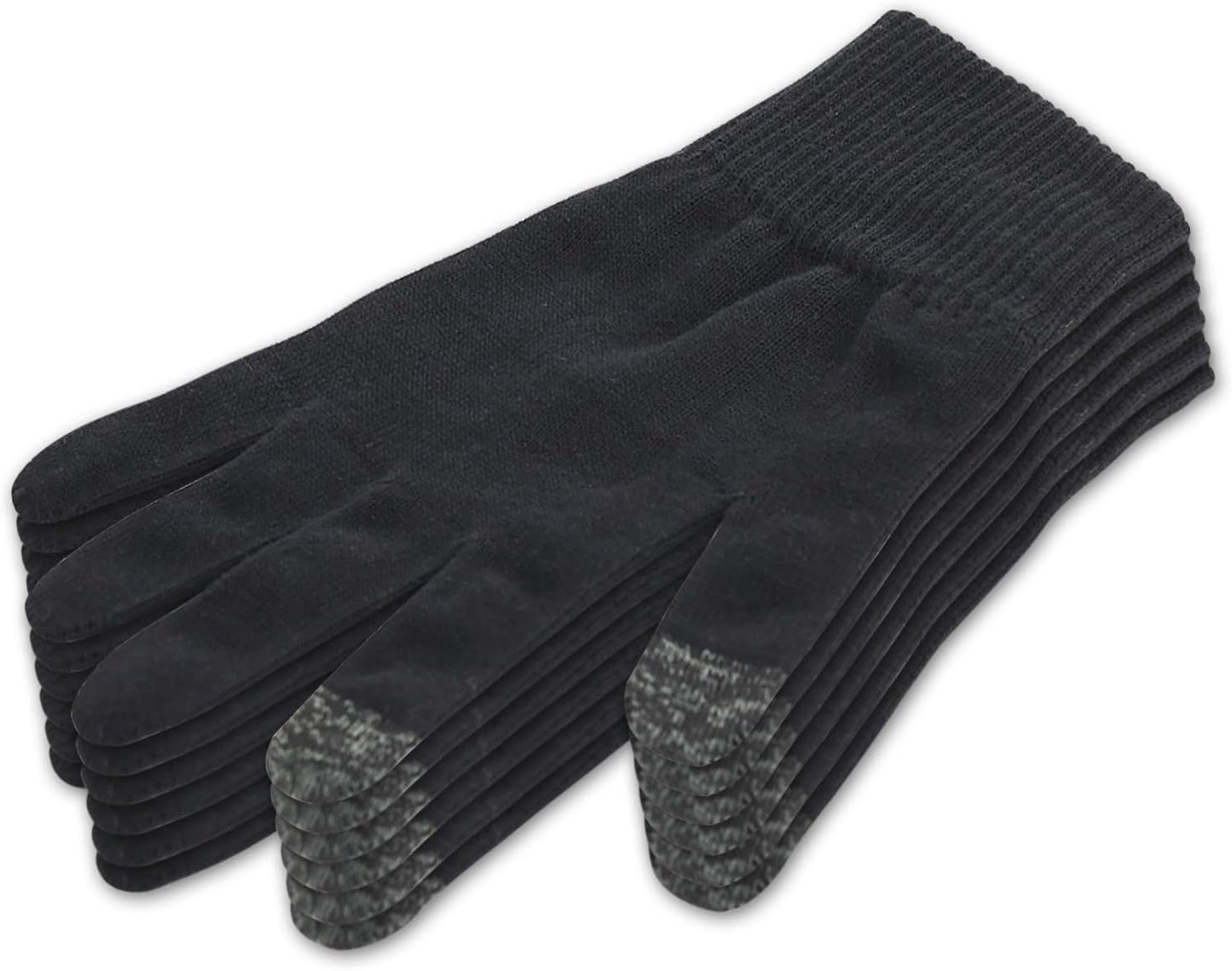 Donfri 6 Pairs Cotton Moisturizing Gloves Men Touchscreen Fingers for Eczema Dry Hands Hand Care Overnight Moisturizing (Large-Black)