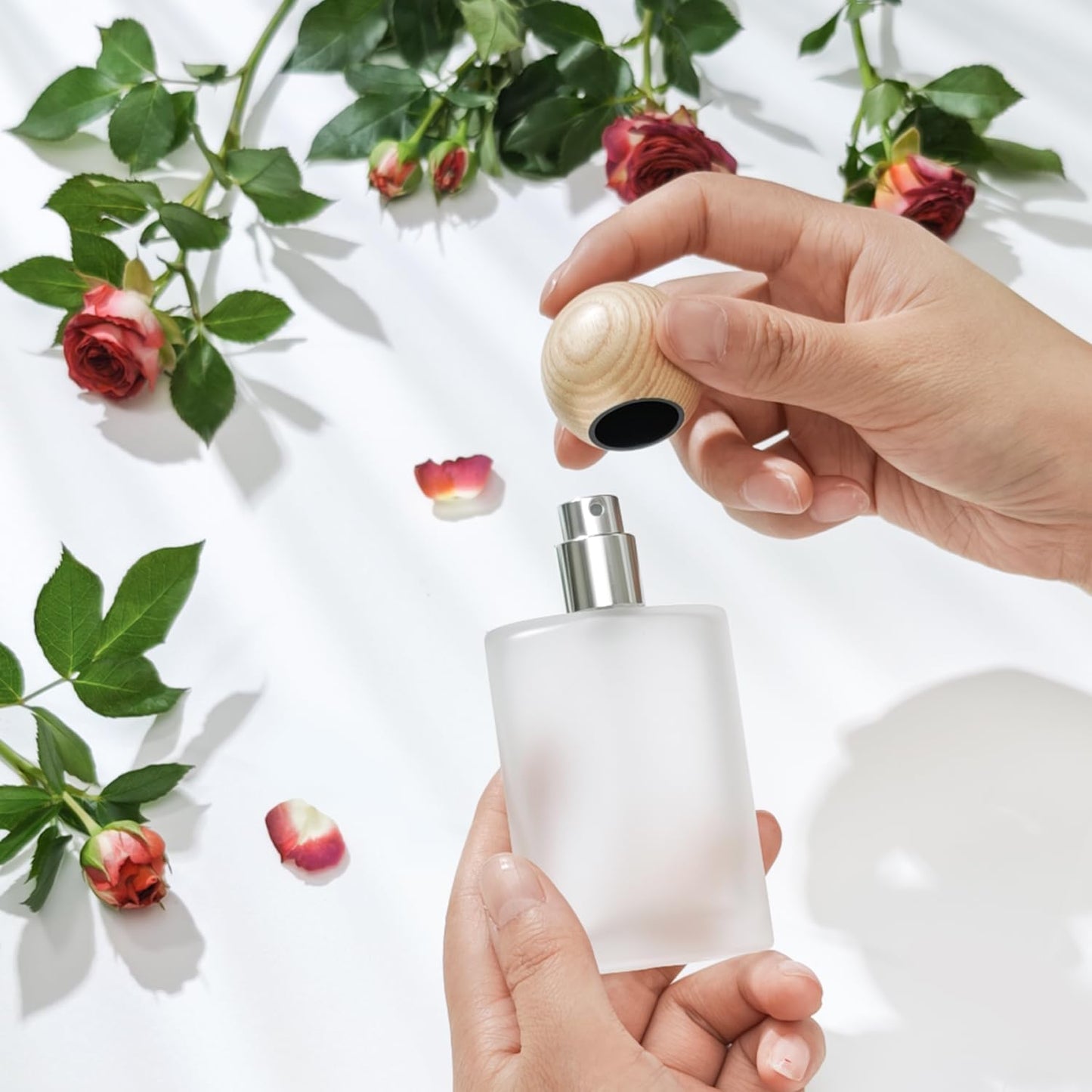 50ml/1.7 Oz Glass Spray Bottle Perfume Atomizer,Perfume Travel Refillable Spray Bottle Empty with 3 Kinds of Dispenser (B1)