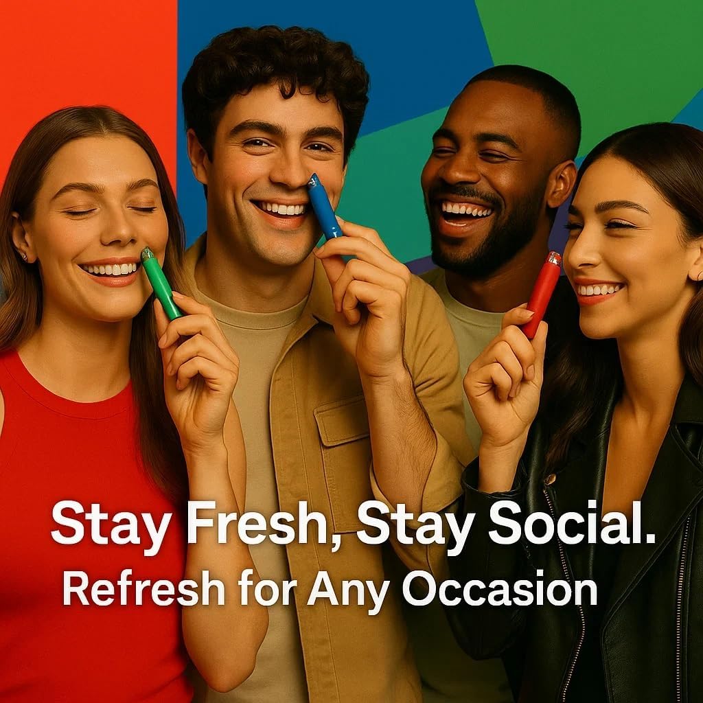 Naz Electric Nasal Stick - Portable Essential Oil Vapor Inhaler for Aromatherapy, Cool & Refreshing, Simple Ingredients | Non-Medicated Nasal Inhaler with Blue Raz, Lemonana, Miami Ice, 3-Pack