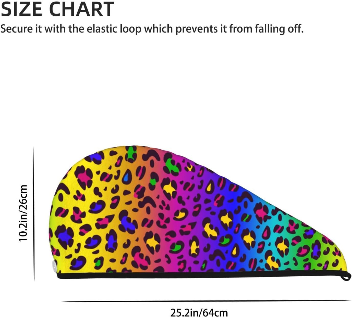 Rainbow Leopard Hair Towel Wrap Absorbent Hair Drying Towel Microfiber Hair Drying Cap Turban for Drying Curly Long Thick Hair