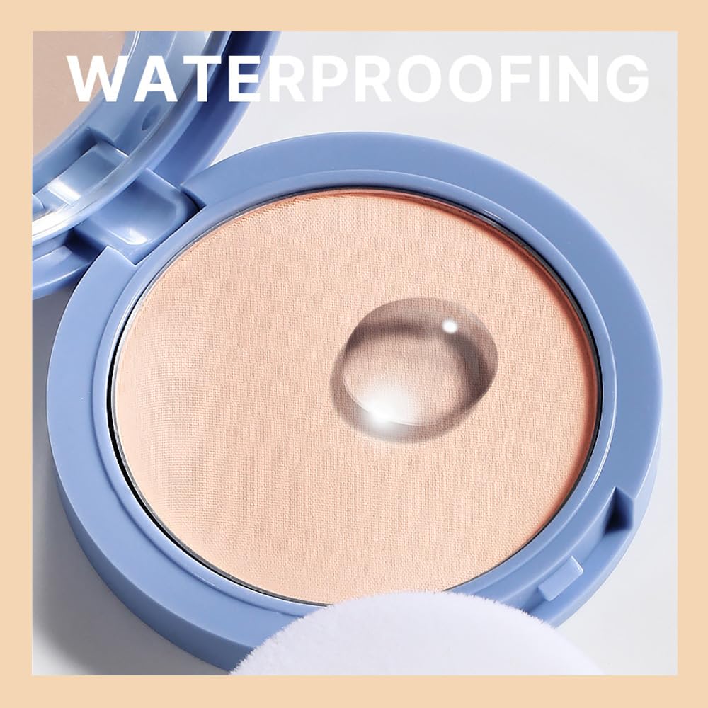Oil Control Matte Perfection Face Powder Compact For Women, Matte Smooth Flawless Setting Powder Makeup, Polvo Compacto De Maquillaje, Waterproof Long Lasting, 0.35Oz (20 Ivory, 1)