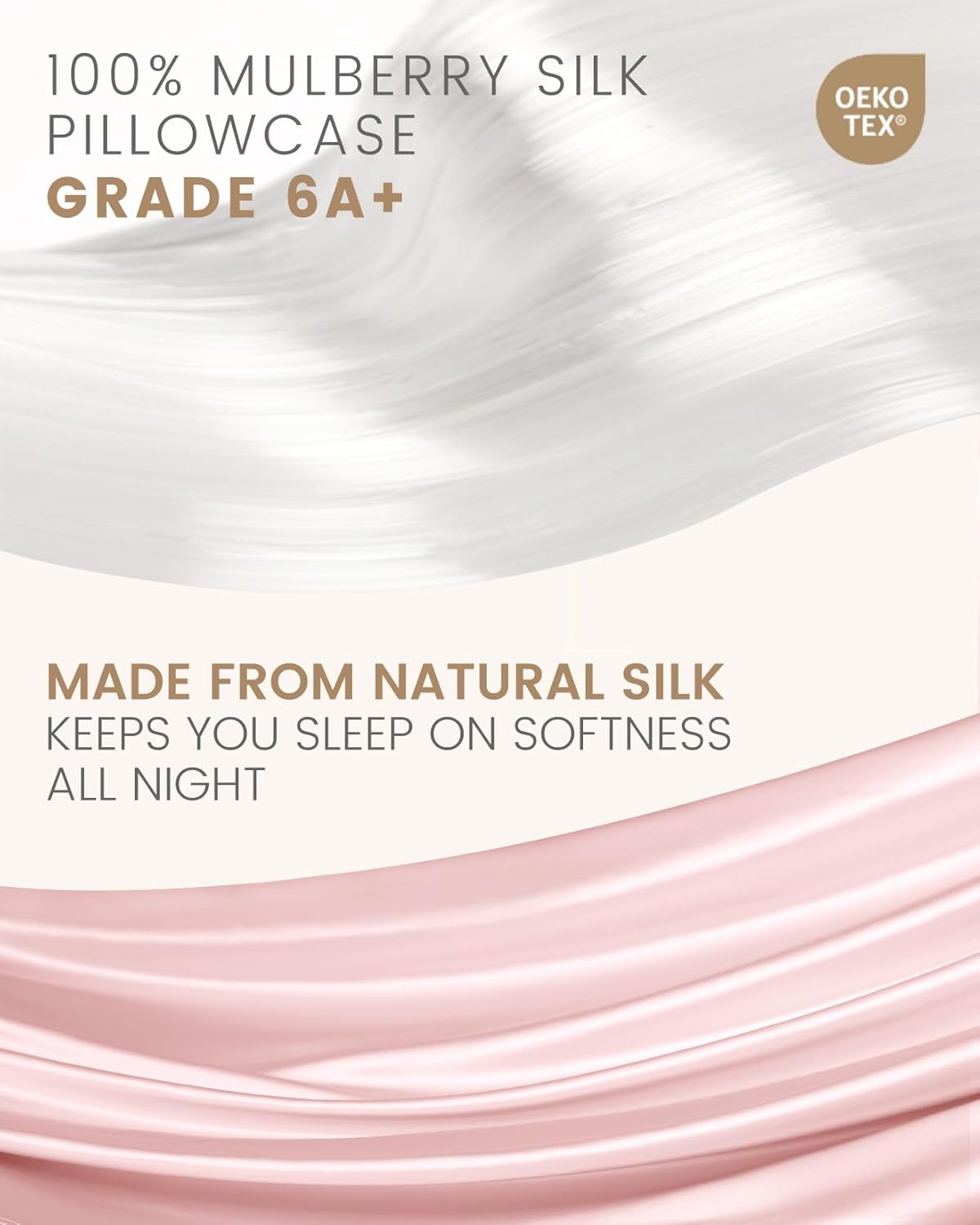 THXSILK Set of 2 Silk Pillowcase for Hair and Skin, 100% Mulberry Silk Bed Pillowcase Ultra-Soft, Hypoallergenic Soft Breathable Silk Pillow Case with Hidden Zipper, Body Size 20"x54", Pink