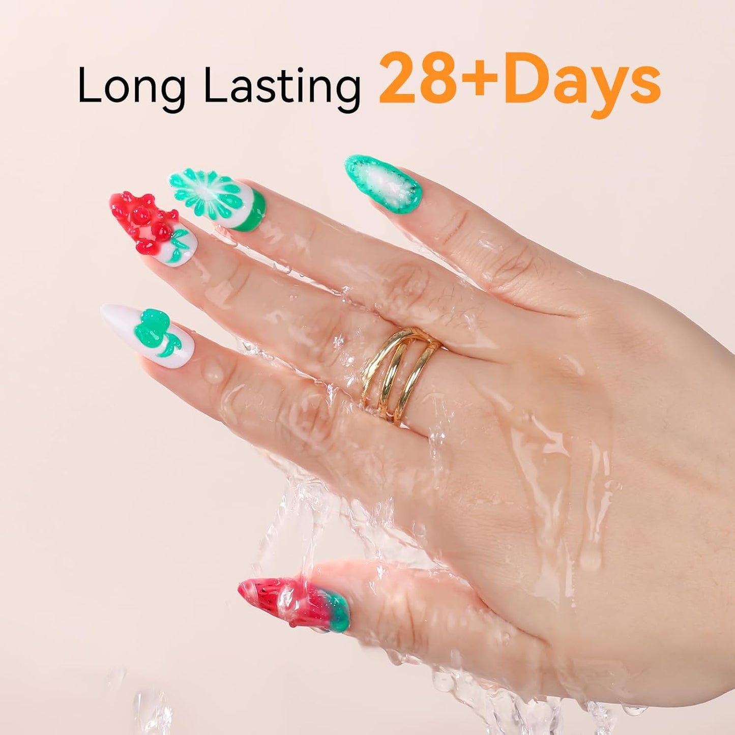 Makartt 3D Sculpting Gel for Nail Art Kit: 3D Nail Gel for Nail Art, 15ml No Wipe Polish for Molding Drawing, Embossed Gels for Nail DIY Manicure - Glistening Cheer & Tinsel Green (2PCS)