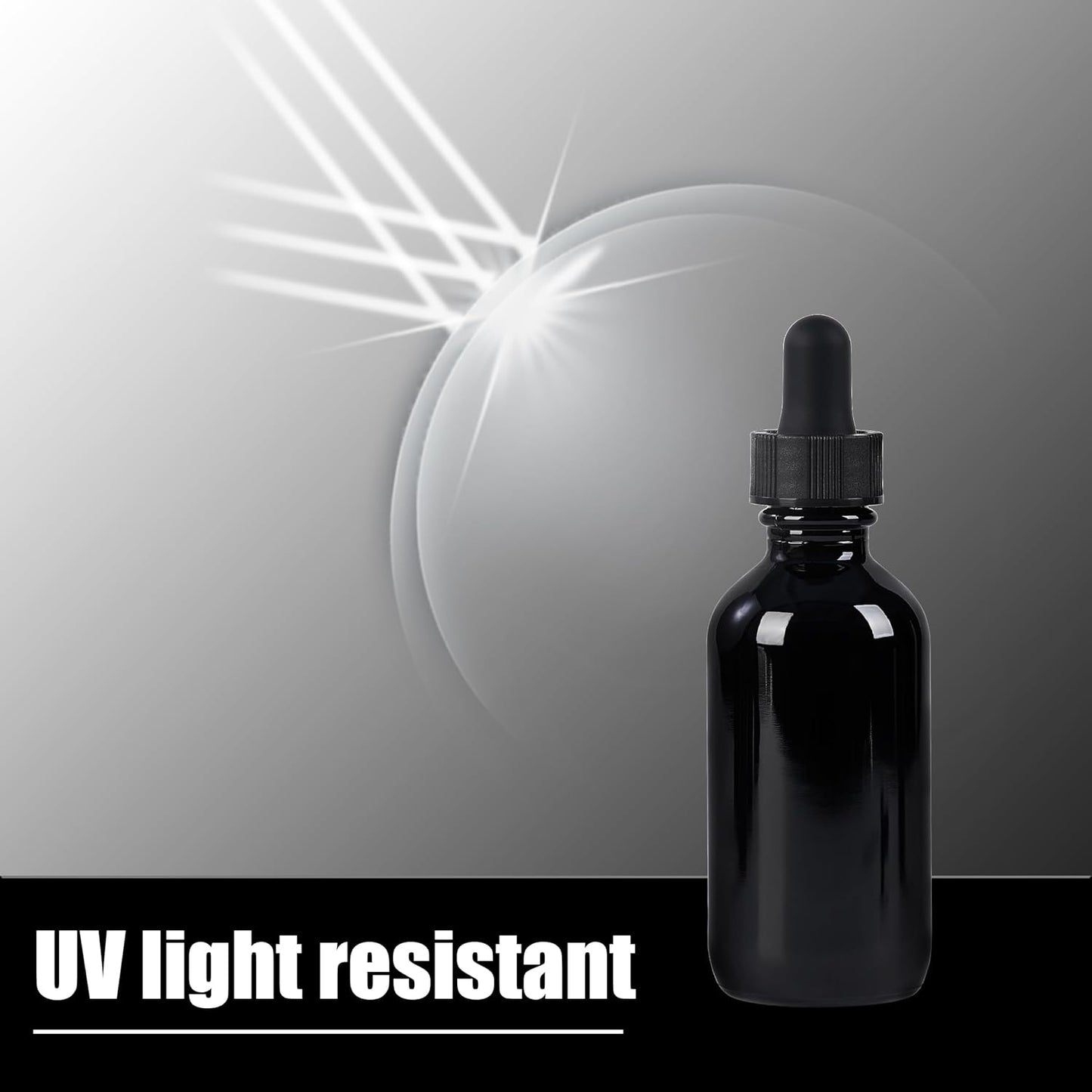 48 Pcs, 2oz Glass Dropper Bottle, Leakproof Tincture Bottles with Dropper, Black Reusable Eye Dropper Bottle, for All Kinds of Liquids (Black,2oz-48pcs)