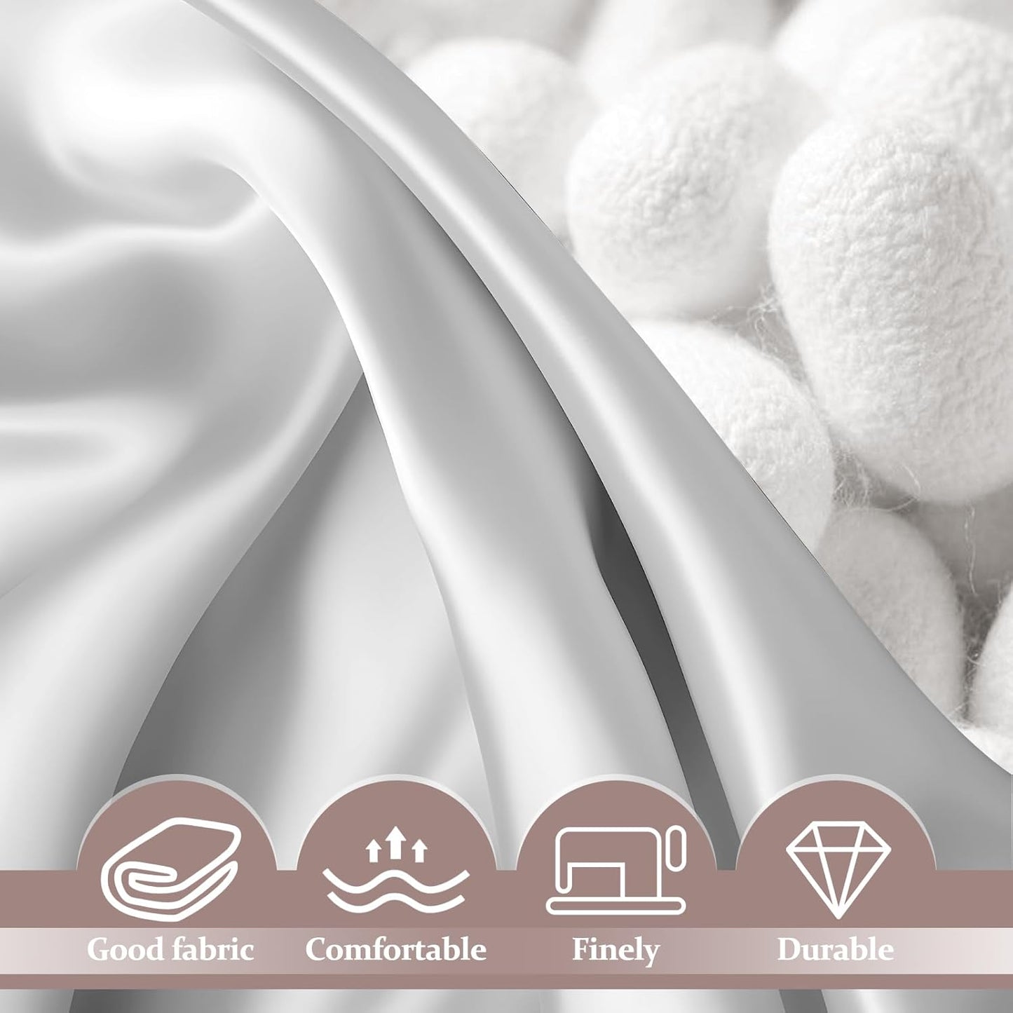 2 Pack 100% Pure Silk Pillowcase for Hair and Skin, Both Sides Mulberry Silk Pillowcases with Hidden Zipper, Cooling Pillowcase 19 Momme, 600 Thread Silk Pillow Cases King Size, Gray