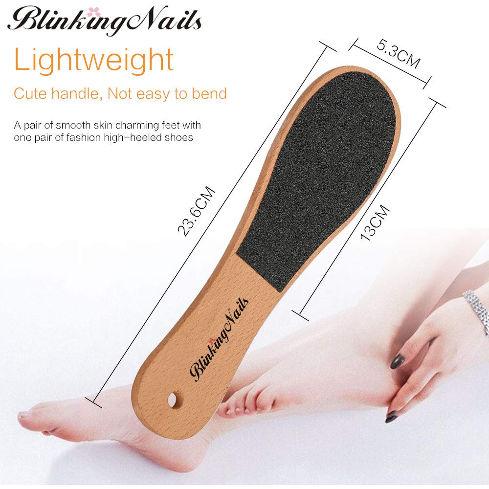 Foot File Callus Remover for Feet, Foot File for Dead Skin Foot Scrubber Heel Scraper Lima para Los Pies Rasp Professional Pedicure Tools for Feet Removes Cracked Heels Rasper with Wooden Handle 2pcs