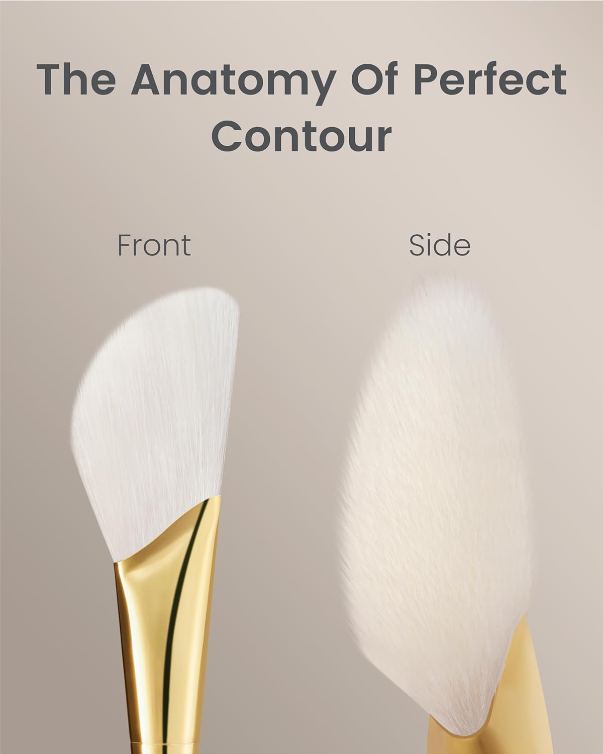 Desert Oak Series Pro Contour Curve Sculptor - Nylon Bristles for Seamless Cream/Liquid/Powder Contouring & Bronzing, Bubinga Handle (CM 207)