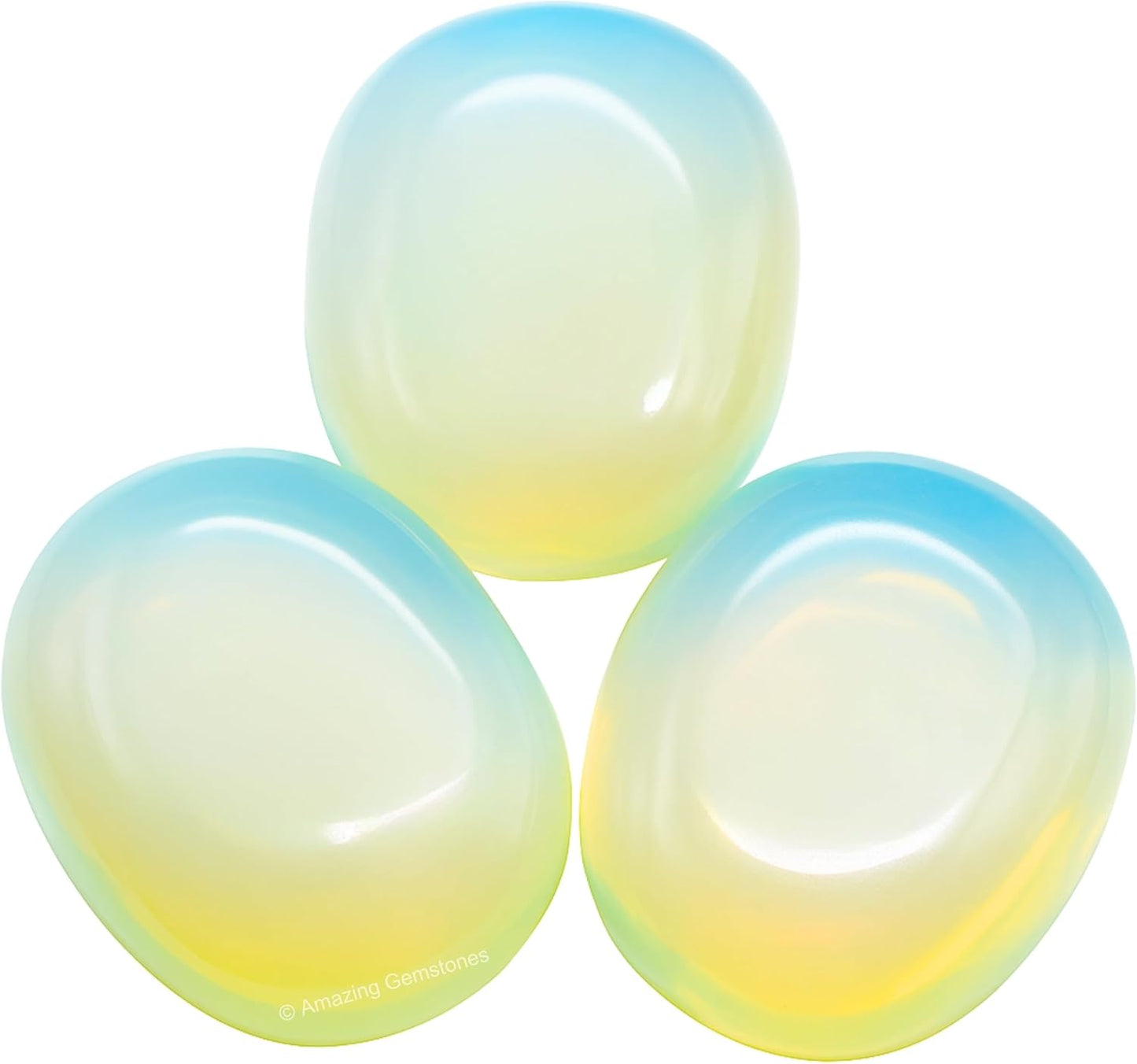 Amazing Gemstone Opalite Crystals and Healing Stones - Large Palm Stone Crystals Piedra - Crystal for Good Luck, Balanced Positive Energy, Meditation - Unique Stocking Stuffers Gifts for Women, Men