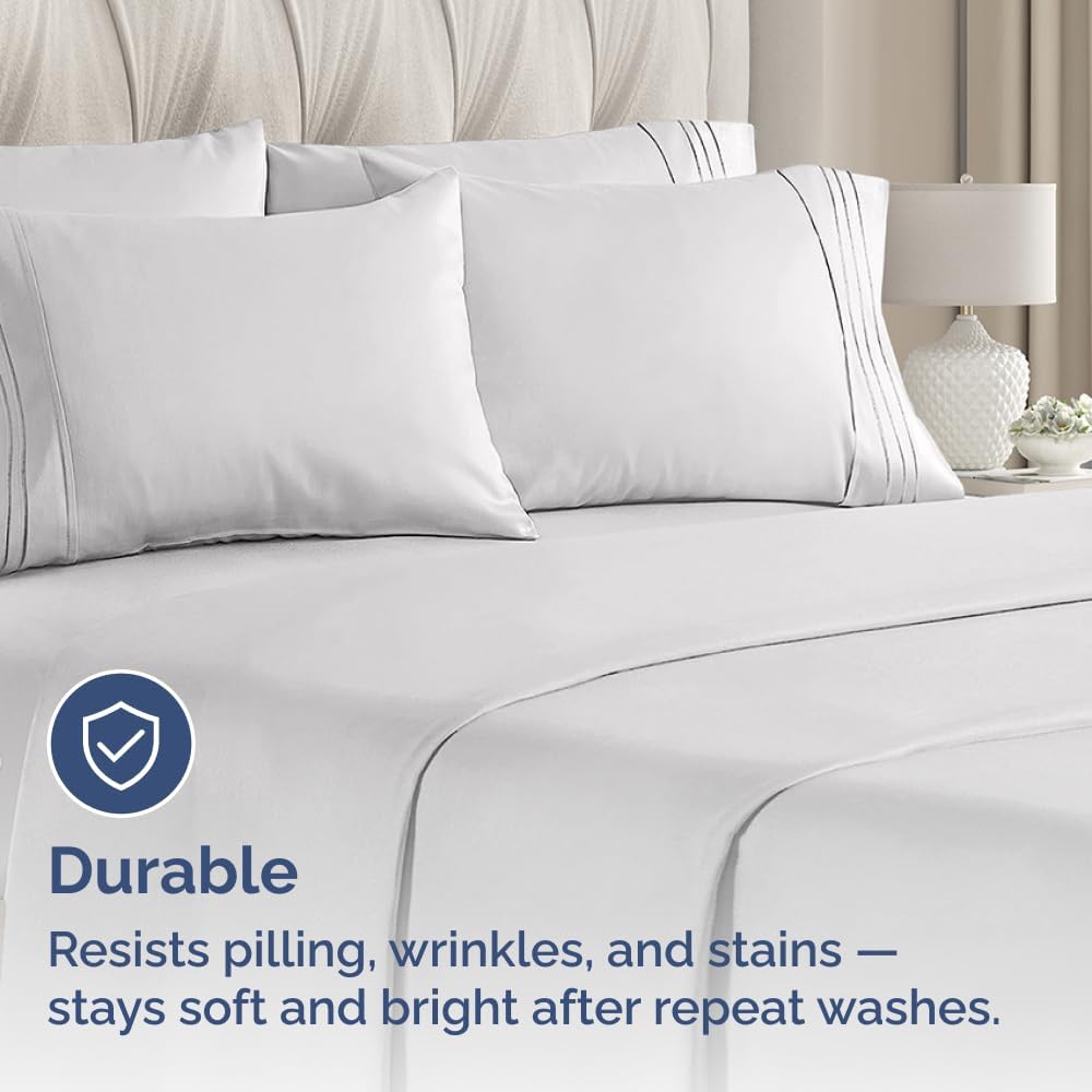 Standard Pillow Cases Set of 6 - Ultra Soft Hotel Quality Pillowcase Covers - Comfy & Wrinkle Free - Shrink, Stain and Fade Resistant - Machine Washable Pillow Protectors - 6 Piece Set - French Grey