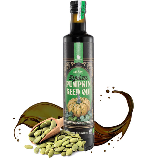 Gourmanity Organic Cold Pressed Styrian Pumpkin Seed Oil, Traditionally Made in Austria, 100% Pure Healthy and Delicious Oil, Non-GMO, Vegan and Keto Friendly, Perfect Drizzled Over Salads, 16.9 oz