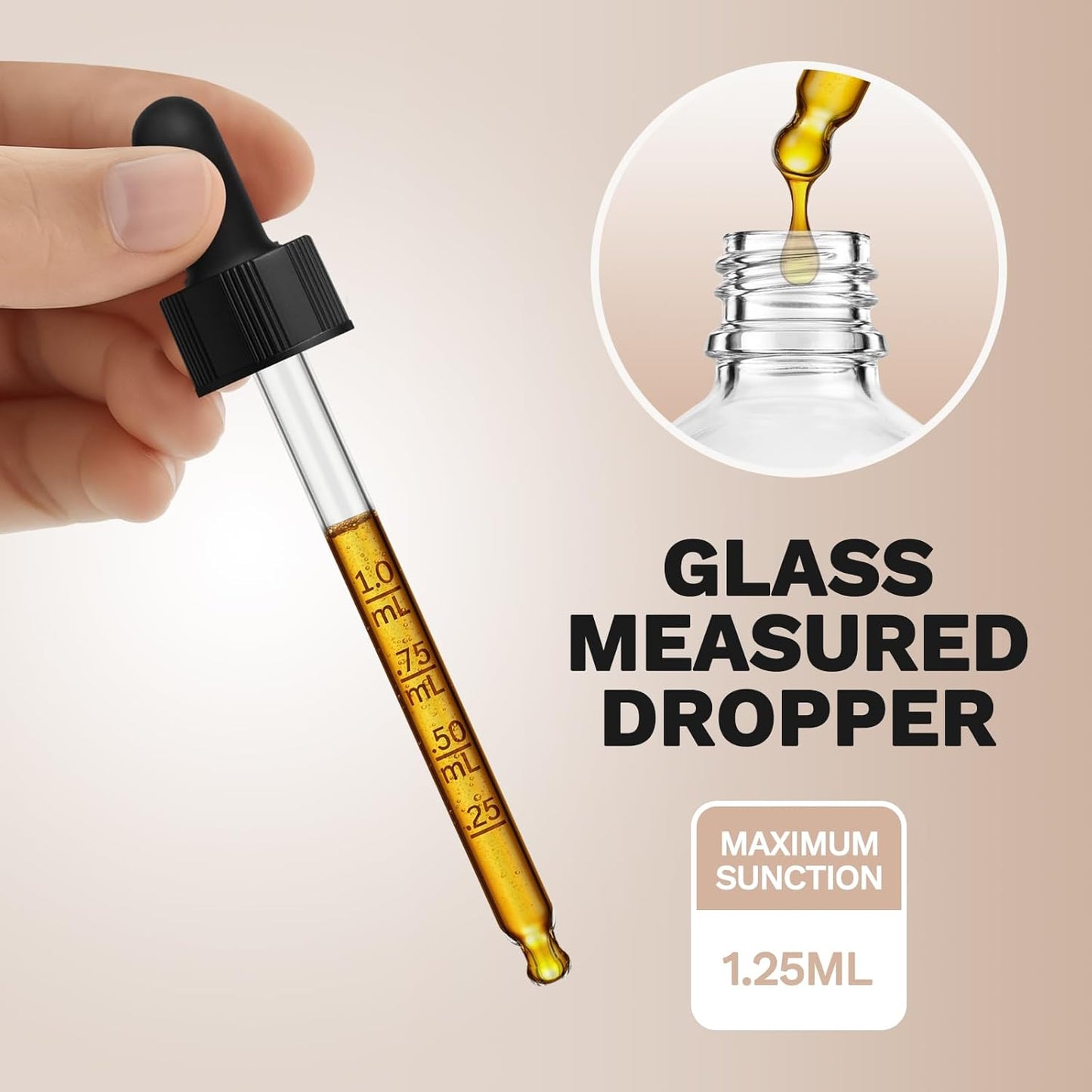 Bumobum 100ml Dropper Bottle, Clear Glass Dropper Bottle with Measured Dropper, 3.4oz Empty Eye Tincture Bottles with Funnel, Pipette & Labels for Essential Hair Oils Serums, 4 Pack