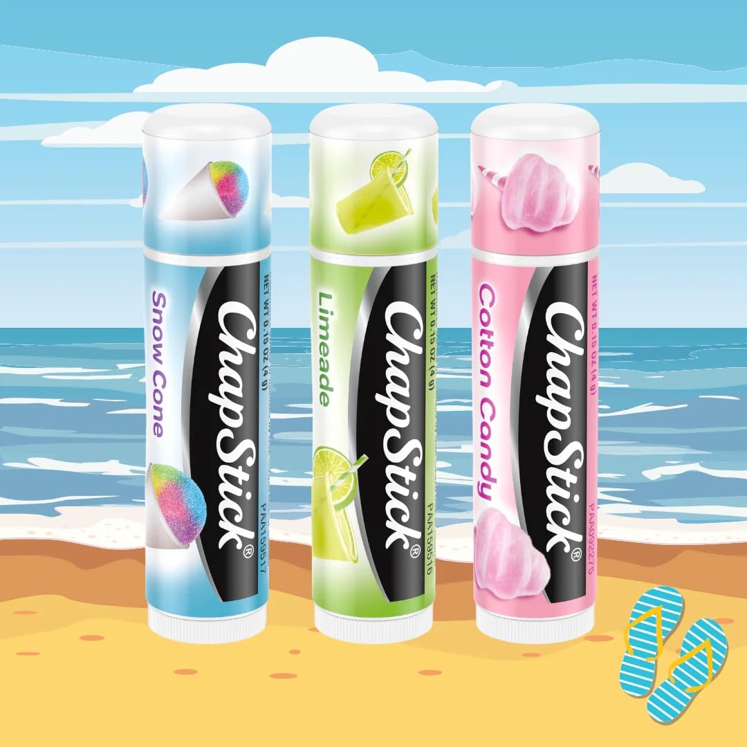 ChapStick Bulk Lip Balm, Vacation Getaway Collection, 3-Packs (12 Sets/36 Tubes) – Fun & Flavorful Lip Care, Birthday Gifts, Party Favors, Stocking Stuffers, 0.15 Oz Ea