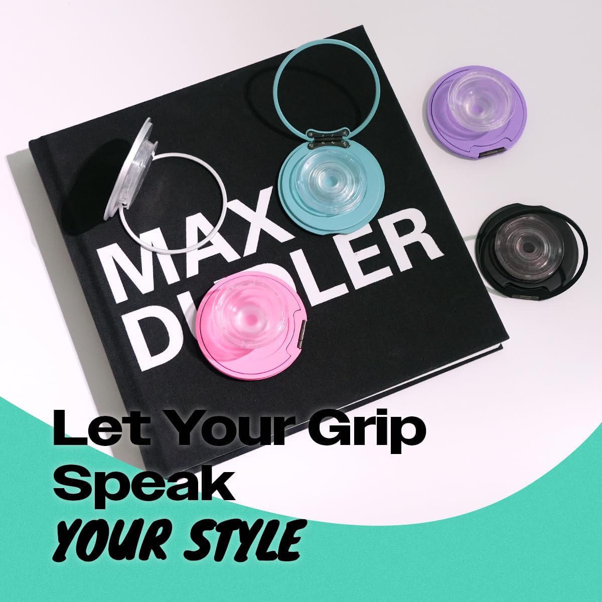 Compatible with Magsafe Ultra-Thin Collapsible Phone Grip – Sleek Magnetic Phone Holder for iPhone & Android, 360 Rotation, Wireless Charger Compatible, Durable & Portable (Pink)