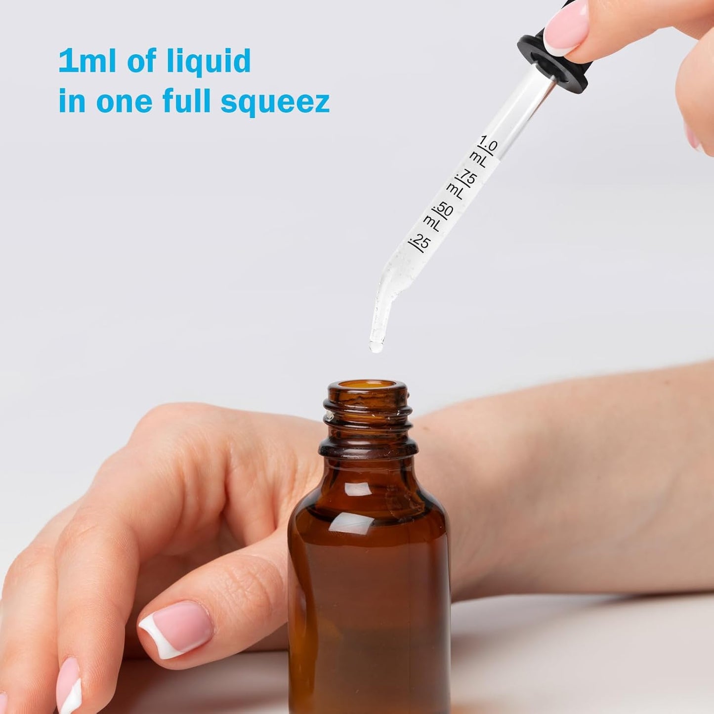 Herain 16 Pack Glass Pipette Dropper, Ear and Eye Dropper Bent & Straight Tips, 1 ml Droppers for Essential Oils, Lab, Crafts, Measuring and Transferring a Variety of Liquids