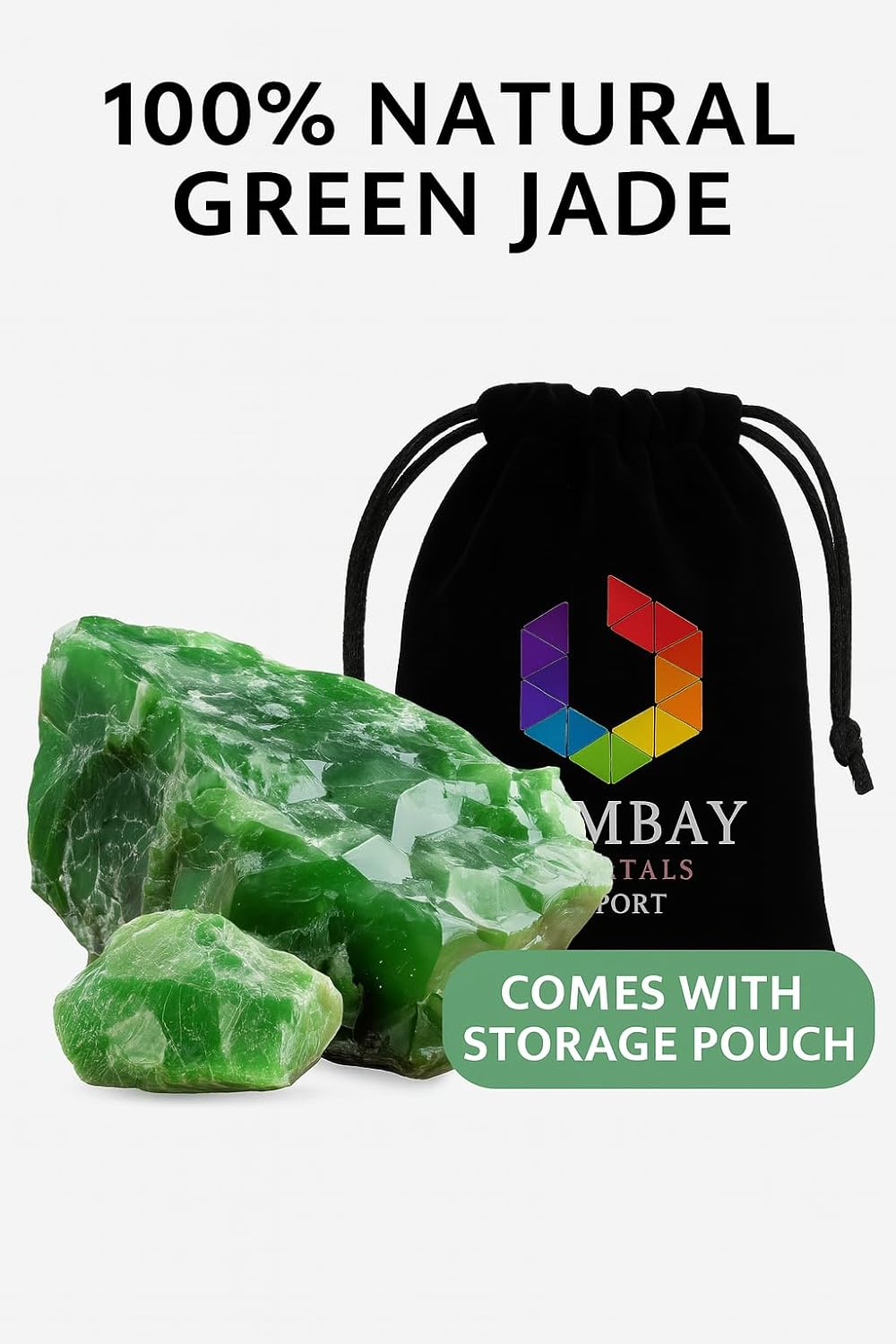 Green Jade Raw Crystals – Large 1.25-2.0” Natural Healing Stones for Luck, Prosperity, Meditation, Chakra, Reiki, Crystal Grid, Energy Work, Wire Wrapping & Spiritual Home Decor