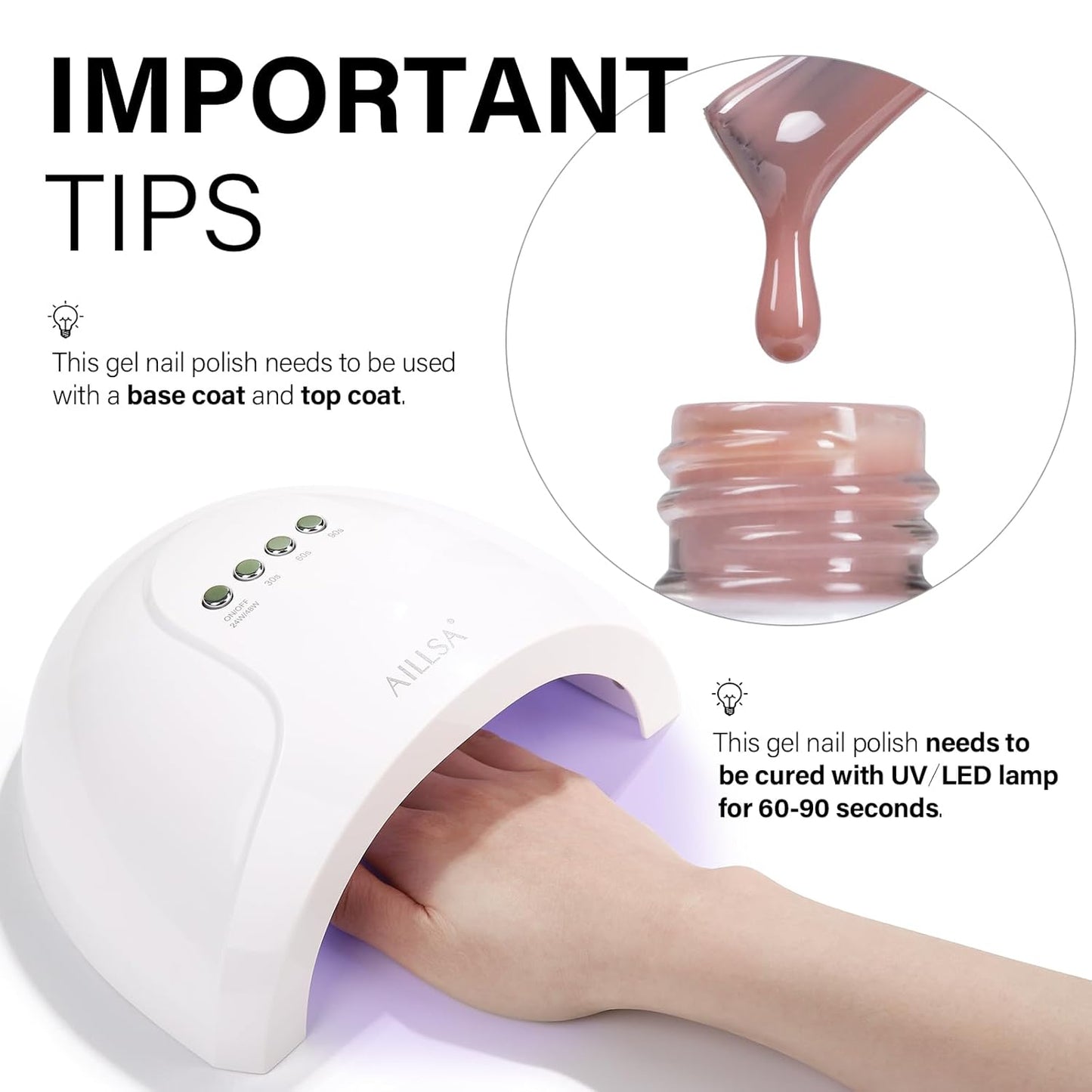 AILLSA Nude Gel Polish Dark Nude Gel Nail Polish Natural Translucent Soak Off U V Neutral Color Sheer Base Nail Gels Polish for Nail Art DIY French Manicure at Home 15 ML GB55