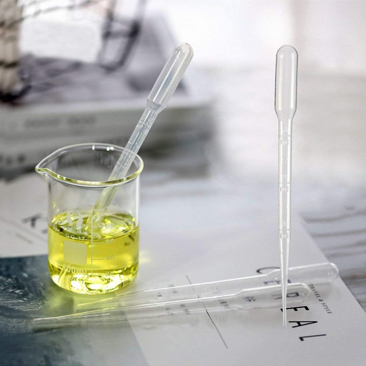 Clear White Plastic Liquid Dropper Pasteur Disposable Graduated Transfer Pipettes Pipetting 10ML(100 Pack)
