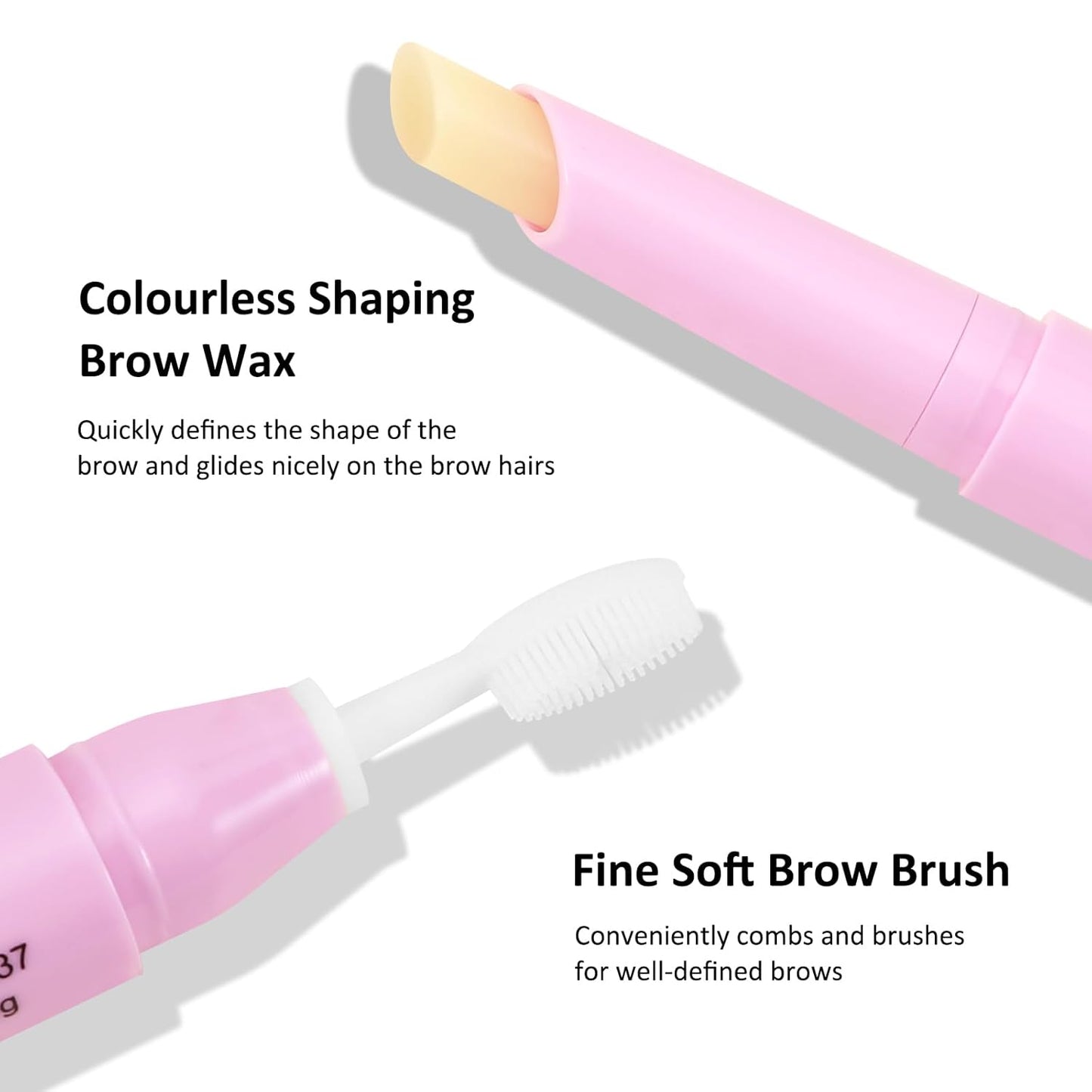 Boobeen Brow Wax Clear, Waterproof Eyebrow Wax Styling Pencil, Shaping with Slanted Tip Application, Long-Lasting Hold