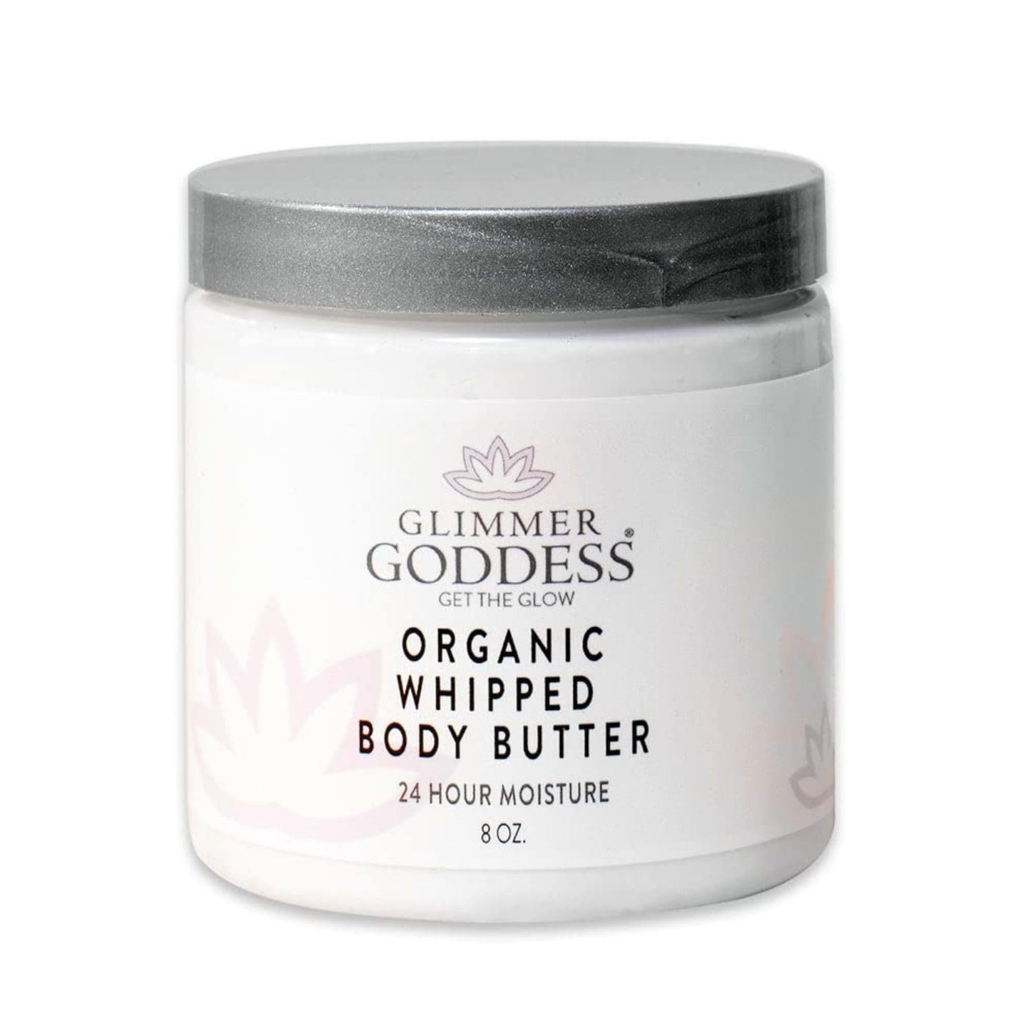 Glimmer Goddess Organic Whipped Body Butter for Women - Moisturizer Cream with Shea & Cocoa Butter, Almonds & Coconut Oil - Lemon Verbena, 8oz