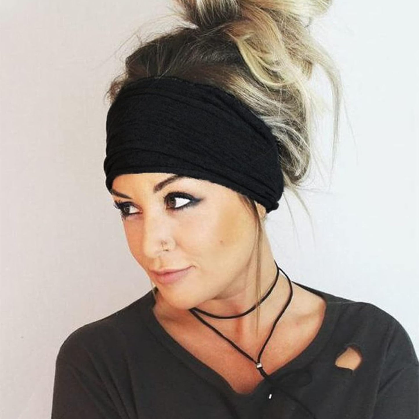 DRESHOW 4 Pack Turban Headbands for Women Wide Vintage Head Wraps Knotted Cute Hair Band Accessories