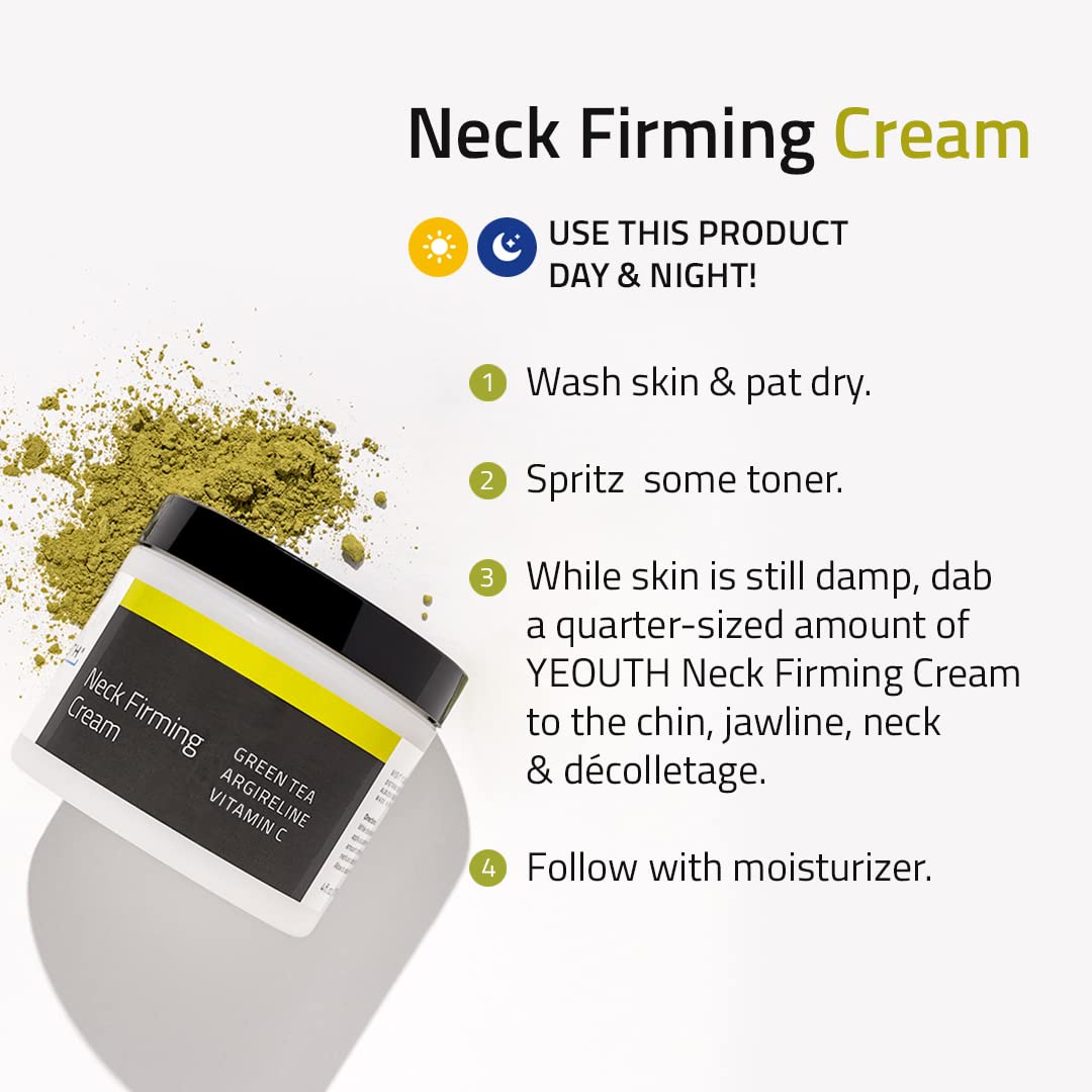YEOUTH Neck Cream with Vitamin C, Skin Firming Moisturizer for Women and Men, Face and Neck Firming Cream Targets Double Chin, Décolletage, and Chest 2oz