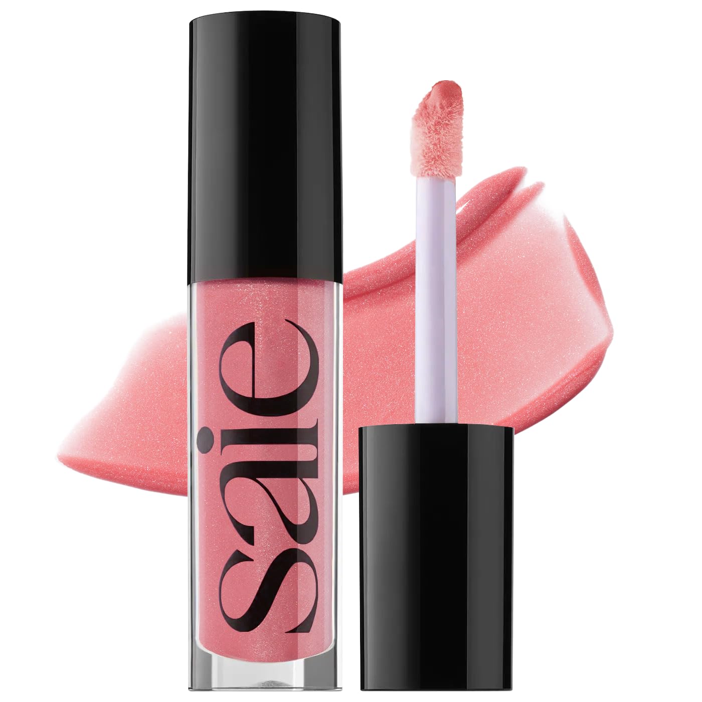 Saie Glossybounce - Hydrating Lip Gloss and Tinted Lip Oil Hybrid with Hyaluronic Acid & Jojoba Oil for Non-Sticky, Ultra-Shiny, Plump & Soft Lips - Everyday Makeup Essential - Disco (.17 oz)