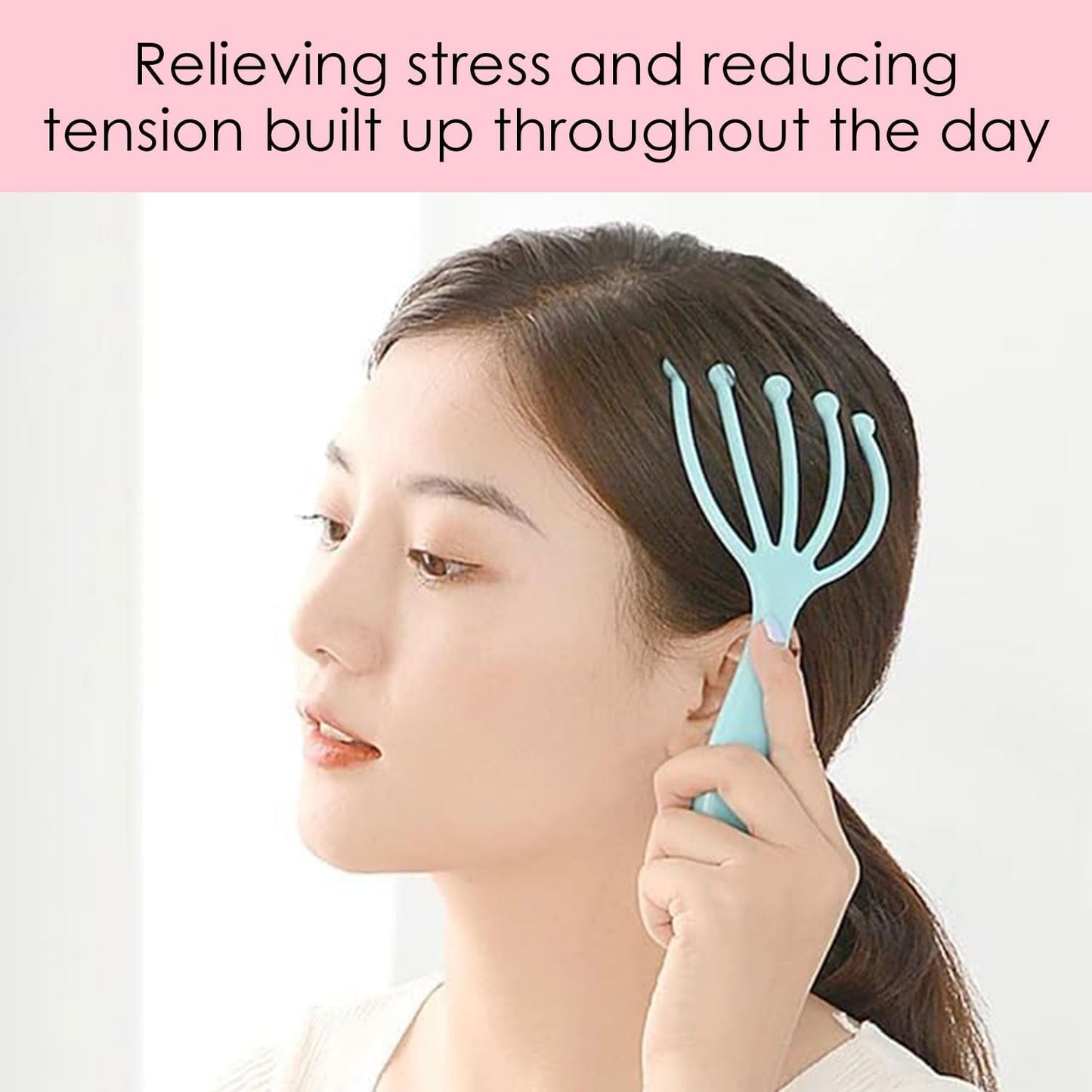 Seddy Scalp Massager, Portable Hand Held SPA Head, Neck, & Body Massager for Deep Relaxation & Stress Reduction- Stimulates Blood Circulation in The Head to Promote Hair Growth. (2 Pack) (Blue)(Pink)