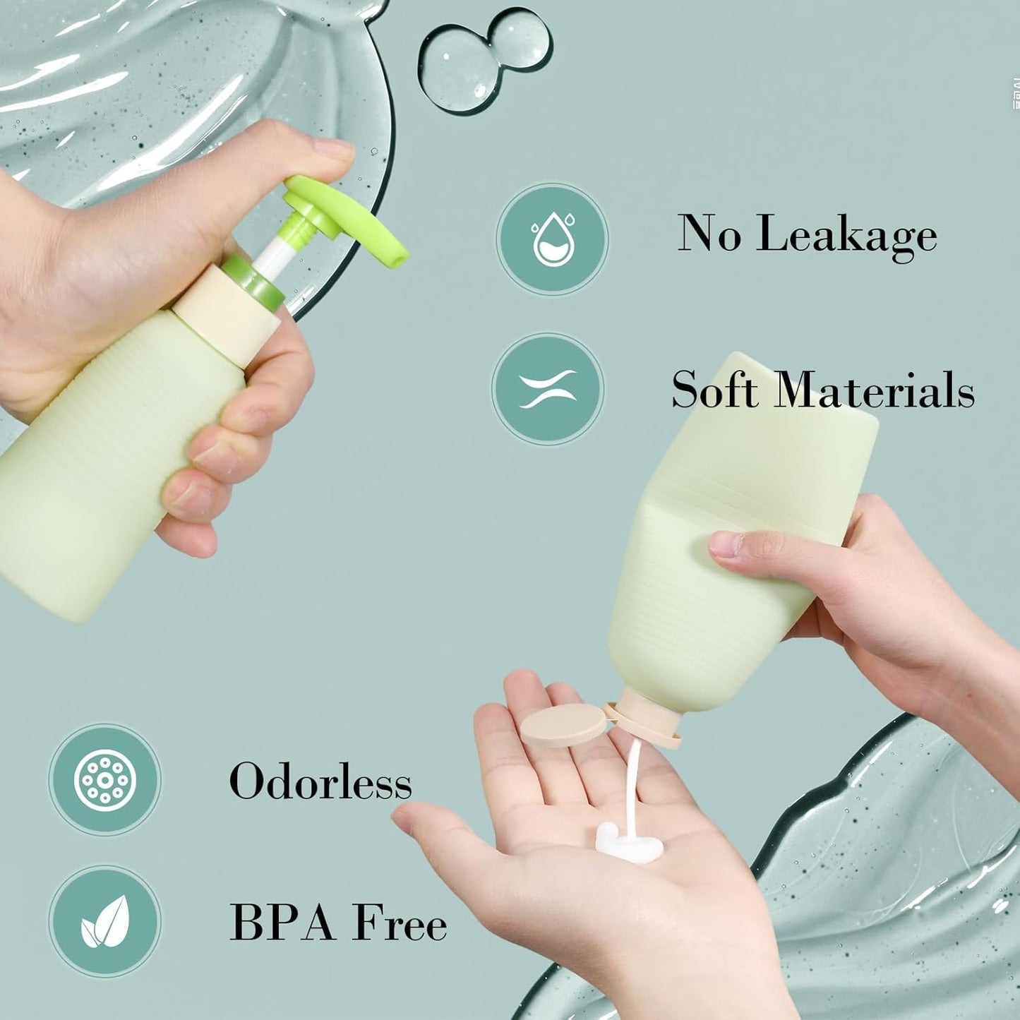 6.7oz Travel Shampoo Bottle with Flip Cap, Refillable Plastic Pump Bottles Dispenser for Soap, Shampoo, Lotions, Liquid Body Wash, Creams and Massage Oil (2Pack, 6.7oz/200ml)