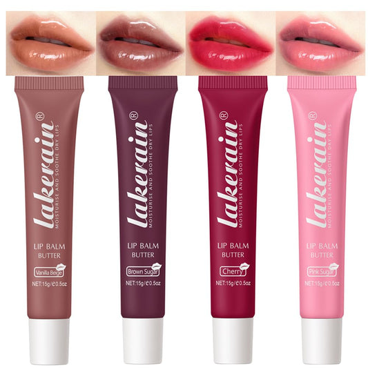 Summer Special Lip Butter Balm - Ultra-Hydrating, Nourishing Lip Care with Natural Ingredients, Shea Butter & Olive Oil, Soothes & Softens Dry Lips (4PCS Lip Balm Butter, 4)