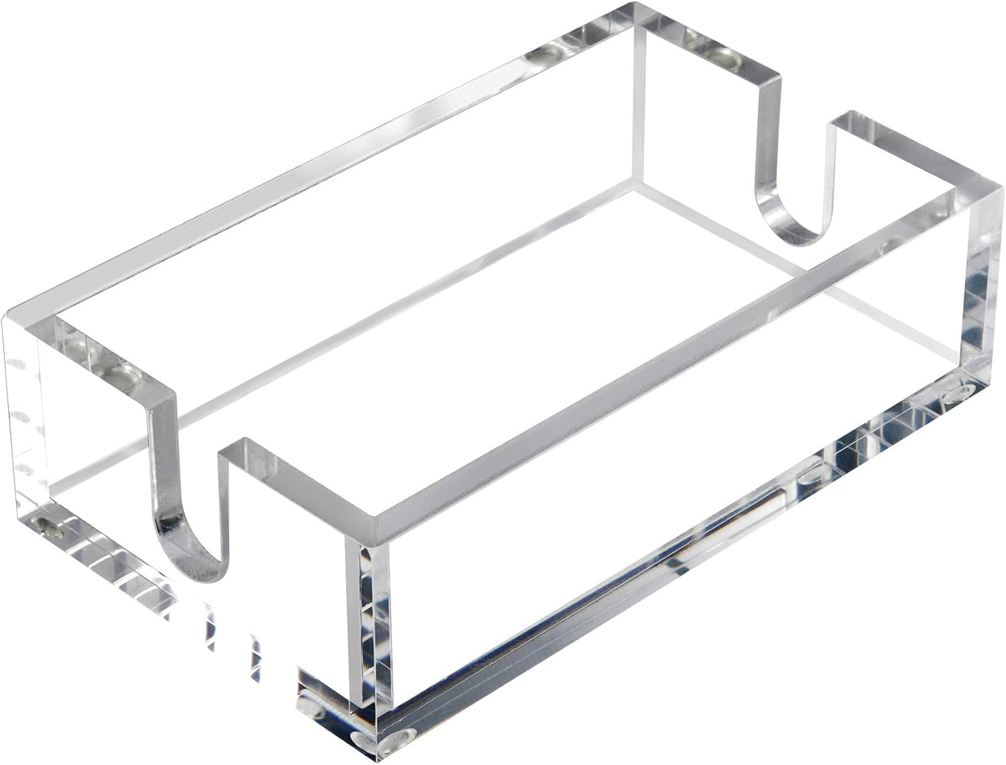 Richboom Acrylic Guest Towel Napkin Holder, 9x5.5x2.5 Inch Paper Hand Towel Storgae Tray Decorative Napkin Tray Caddy Table Top Tissue Dispenser for Bathroom Kitchen Dining Hotel Restaurant, Clear