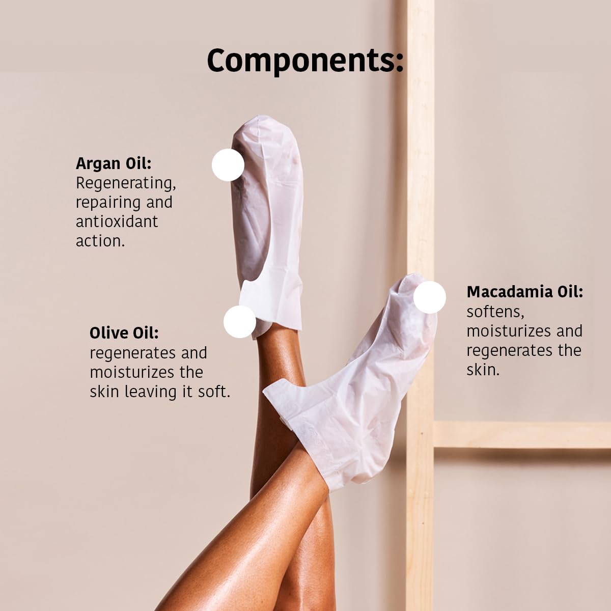 IROHA NATURE Nourishing Foot Mask Socks with Argan & Macadamia Oil | 15 Pairs | Intensive Treatment for Dry & Dehydrated Feet | Flash Effect | Natural & 100% Vegan