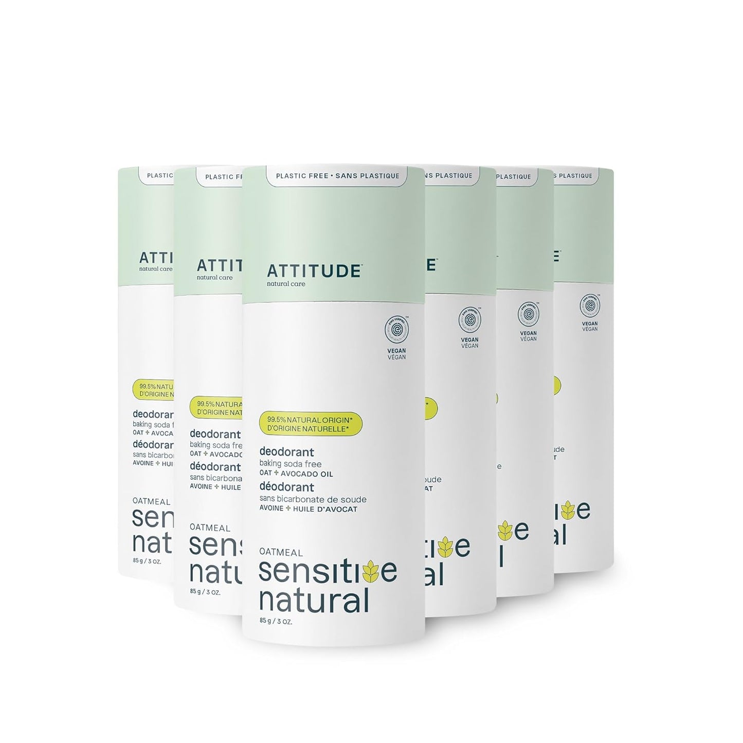 Attitude Sensitive Skin Deodorant Stick, Avocado Oil, Aluminum Free, Vegan, Parabens Free, 3 Ounces (Pack Of 1)