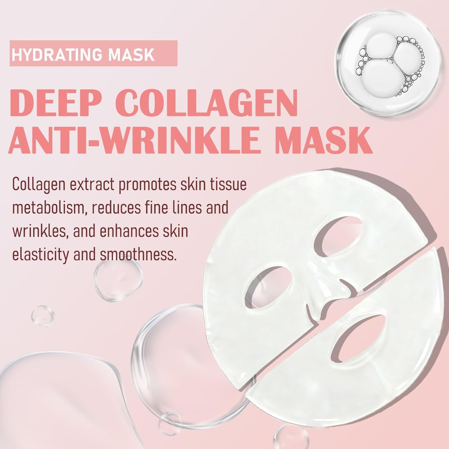 8 Pack Collagen Face Mask, Collagen Face Mask Overnight, Anti-Wrinkle Lifting Collagen Mask, Deeply Hydrates, Minimizes Pores, And Enhances Elasticity