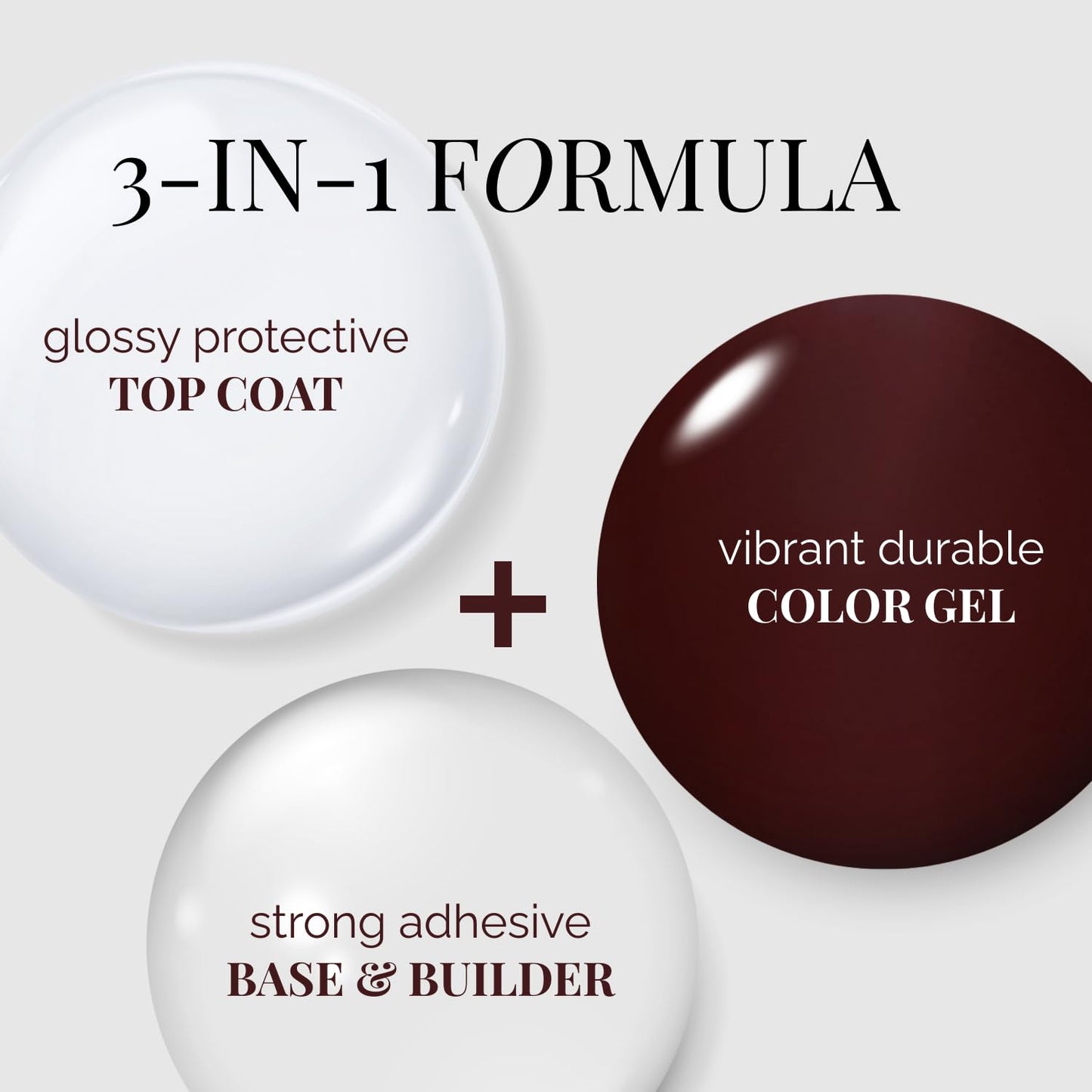 NAILOG One Step Gel Nail Polish 12ml Top Coat Color Gel Base 3-In-1 Formula Soak Off UV Gel Polish for Home DIY & Gifting | Dark Wine Red