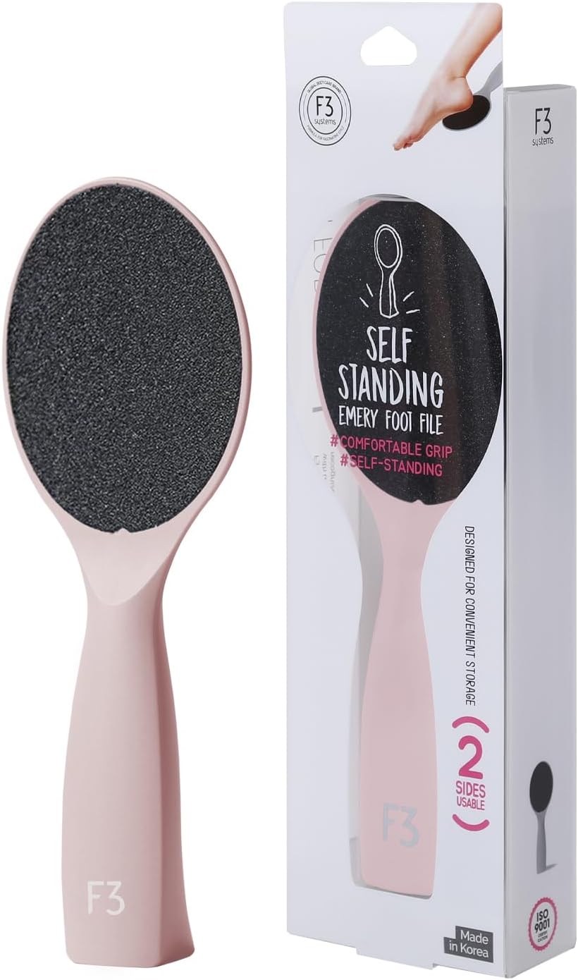 Self-Standing Emery Foot File, Double-Sided Pedicure Tool, Effective for Cracked Heel, for Wet & Dry Feet, Pedicure, Hygienic Exfoliating, Callus Remover, Foot Scrubber (Pink)