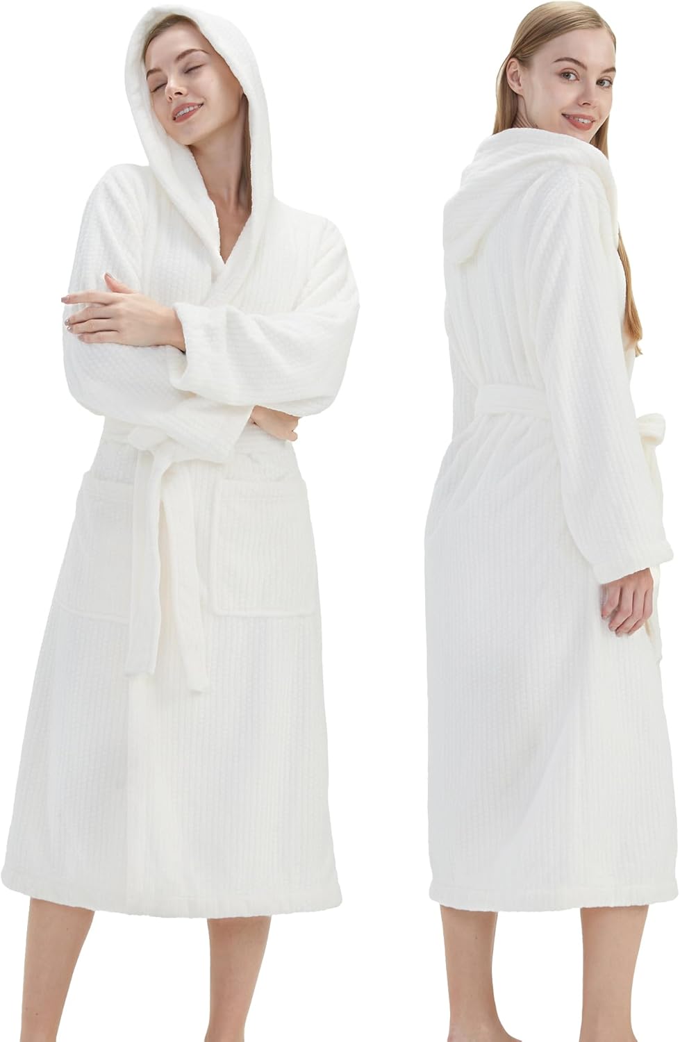 Hooded Bathrobes for Women, Soft Long Towel Robes for Women - Quick Dry yet Warm