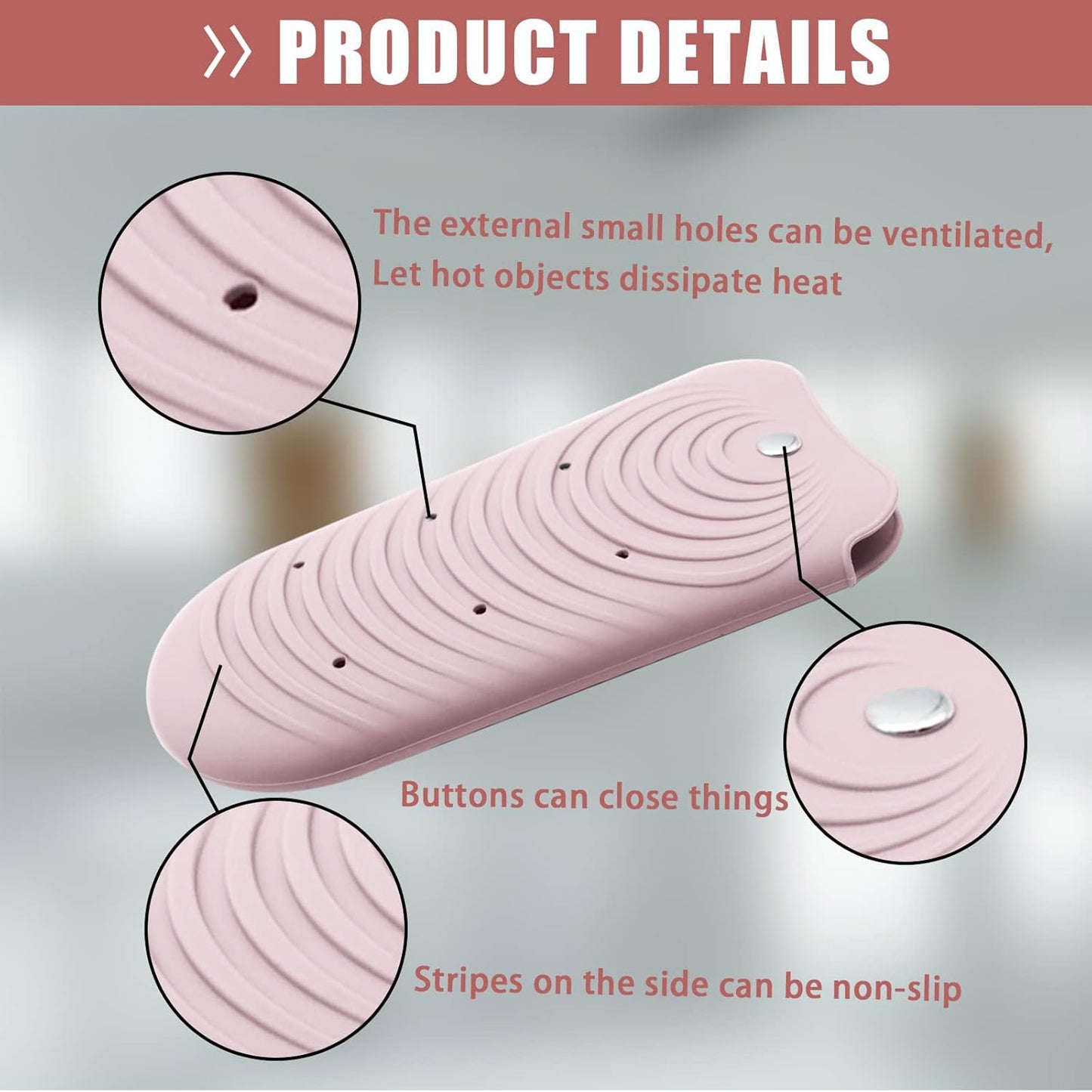 Heat Resistant Silicone Mat Pouch for Hair Styling Tools, Curling and Flat Irons Non-Slip Travel Cover, Small Portable Straightener Pad for Curler Wands Storage, Hot Waver (Pink)