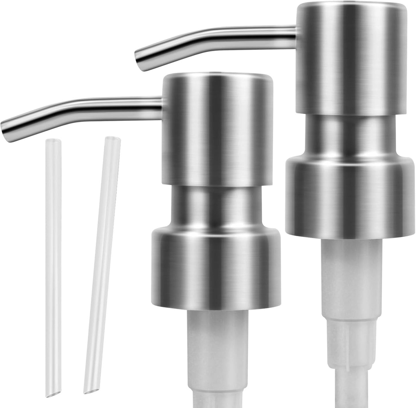 2 pcs 304 Stainless Steel Soap Dispenser Pump - Standard 28/400 Thread Replacement for Hand Soap Lotion Bottles