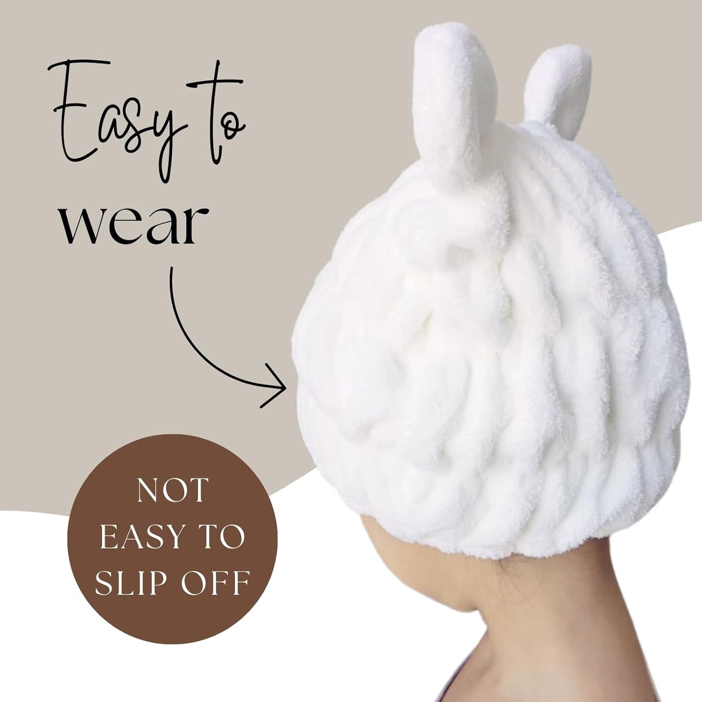 Microfiber Hair Towel Wrap for Kids, Snow Bear Dry Hair Cap Suck Water, Absorbent Quick Girls Boys Hair Drying Towel, Lightweight Bouncy Hat Headscarf