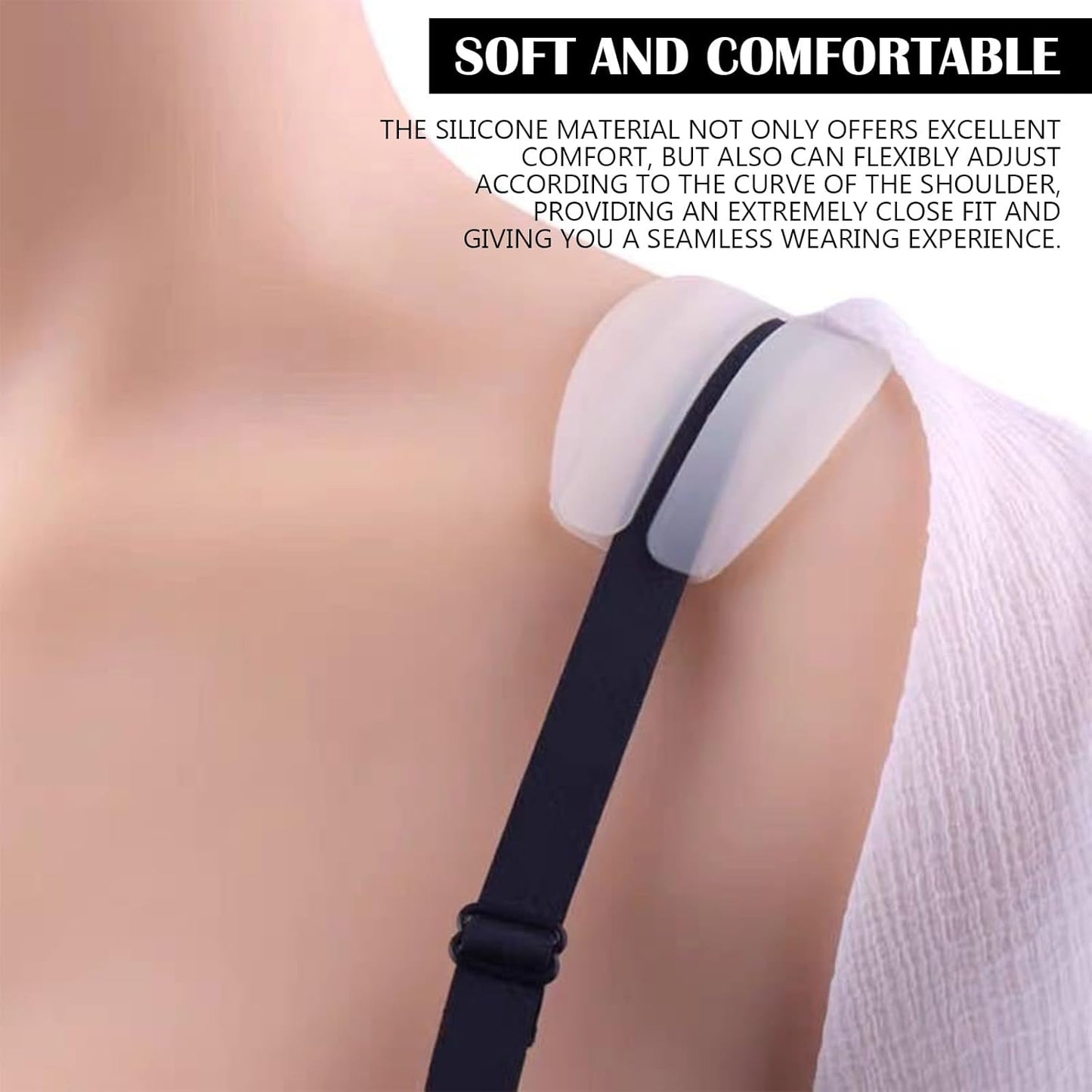 9 Pairs Bra Strap Cushion 3 Colors 2 Size Non-Slip Silicone Bra Strap Cushions Soft Gel Strap Holders to Prevent Slipping for Women and Girls