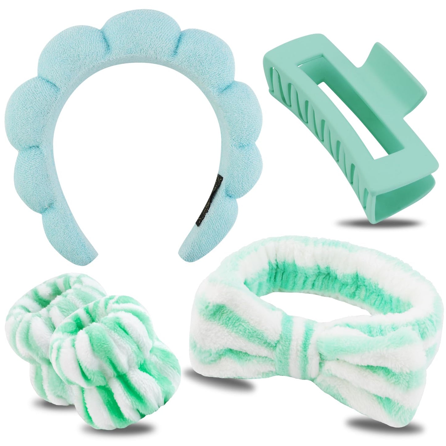 Chanaco Spa Headband, Makeup Headband with Wrist Towels, Hair Accessories for Women and Girls