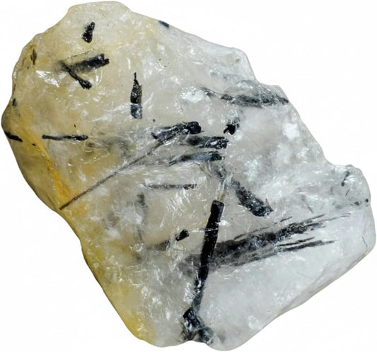 Large 1.25-2.0”Rutile Quartz Raw Crystal Stone | Natural Healing Gemstone with Golden Rutile Inclusions | Reiki, Chakra Balancing, Meditation & Energy Amplification | Raw Mineral Specimen